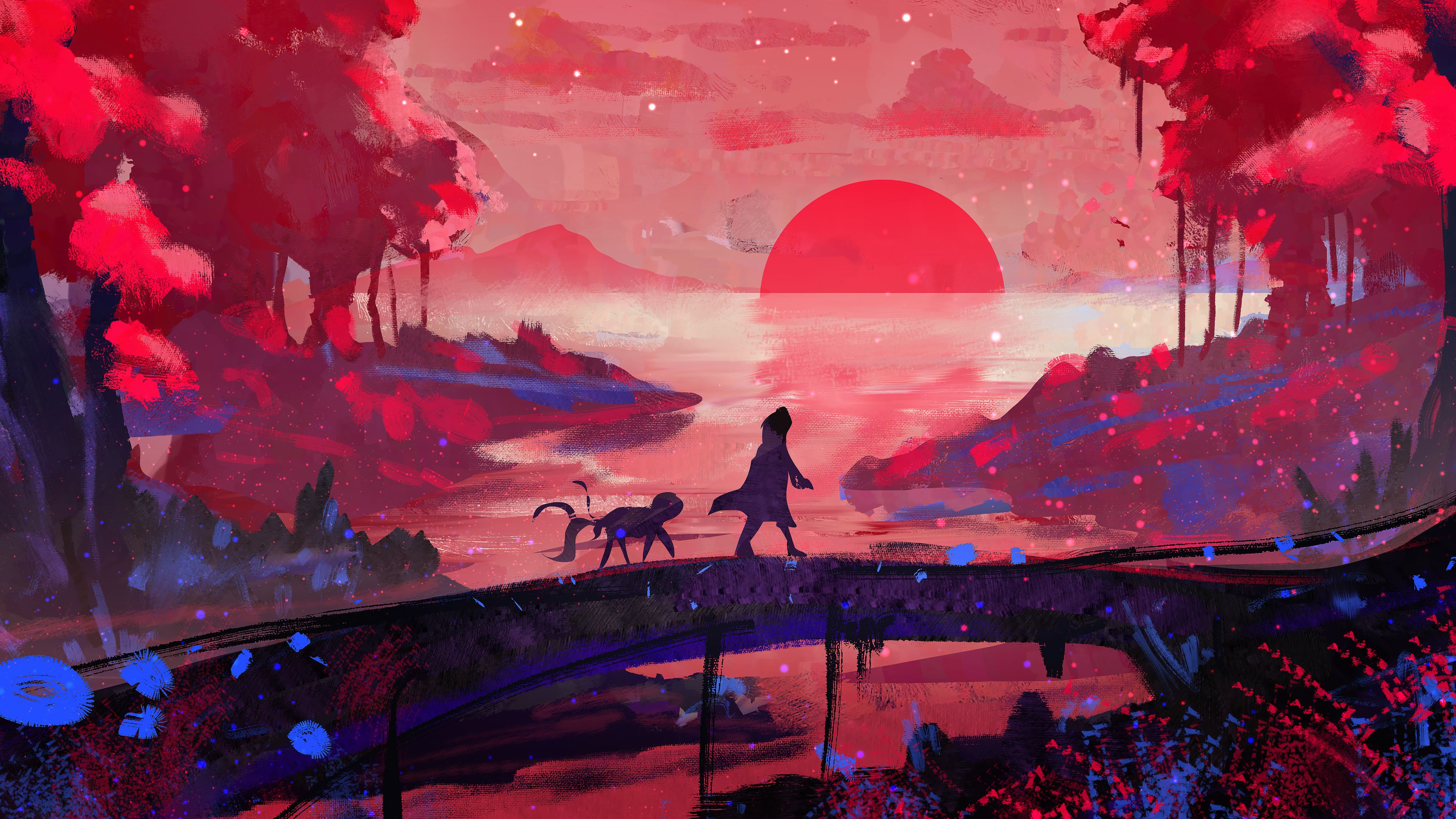 Wallpaper 4k Creature Forest Animal Landscape Moon 4k Wallpaper, Artist Wallpaper, Artwork Wallpaper, Wallpaper, Digital Art Wallpaper, Hd Wallpaper, Landscape Wallpaper, Moon Wallpaper