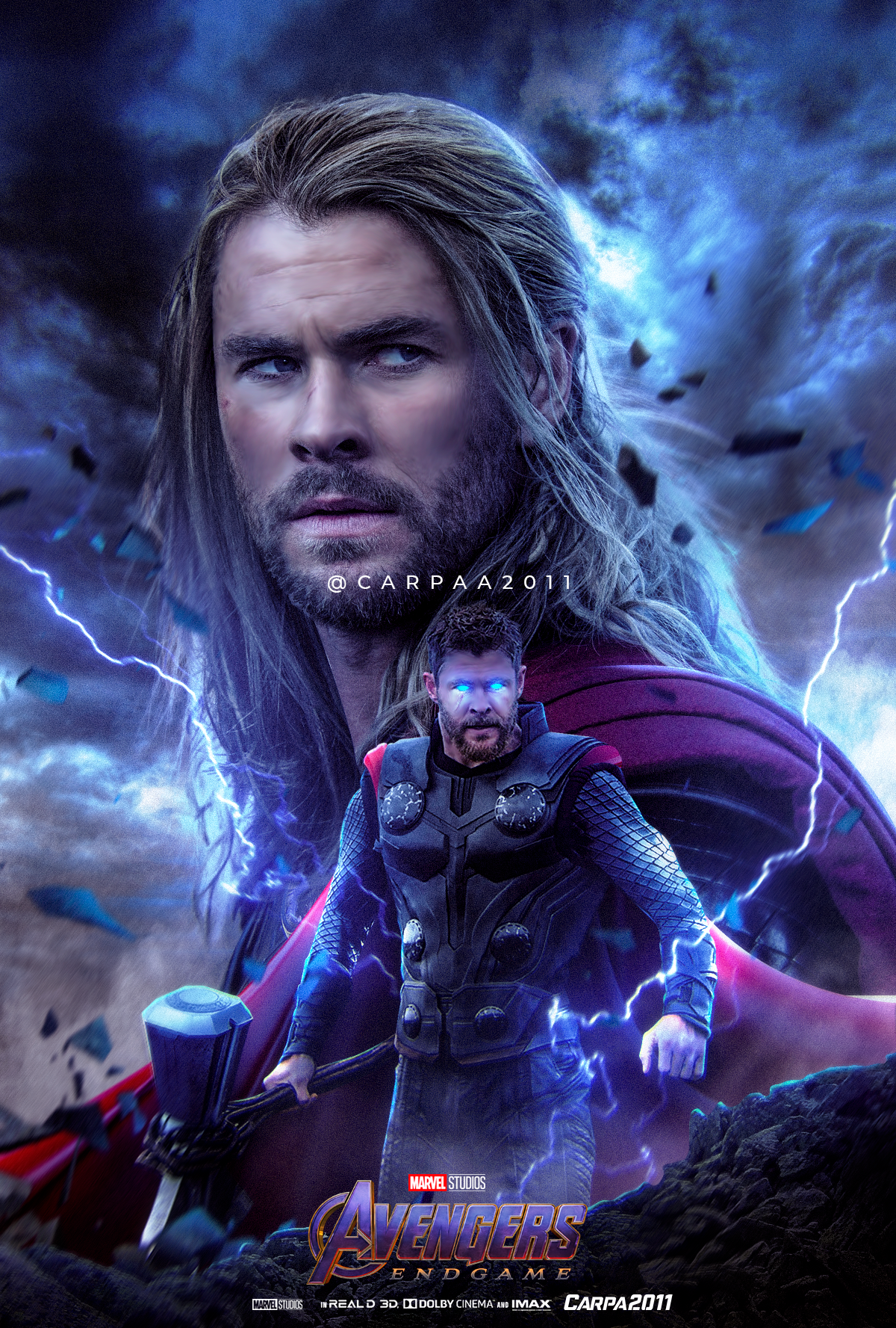 Poster fanart thor in endgame [by Carpaa2011]. Avengers fan art, Marvel thor, Thor