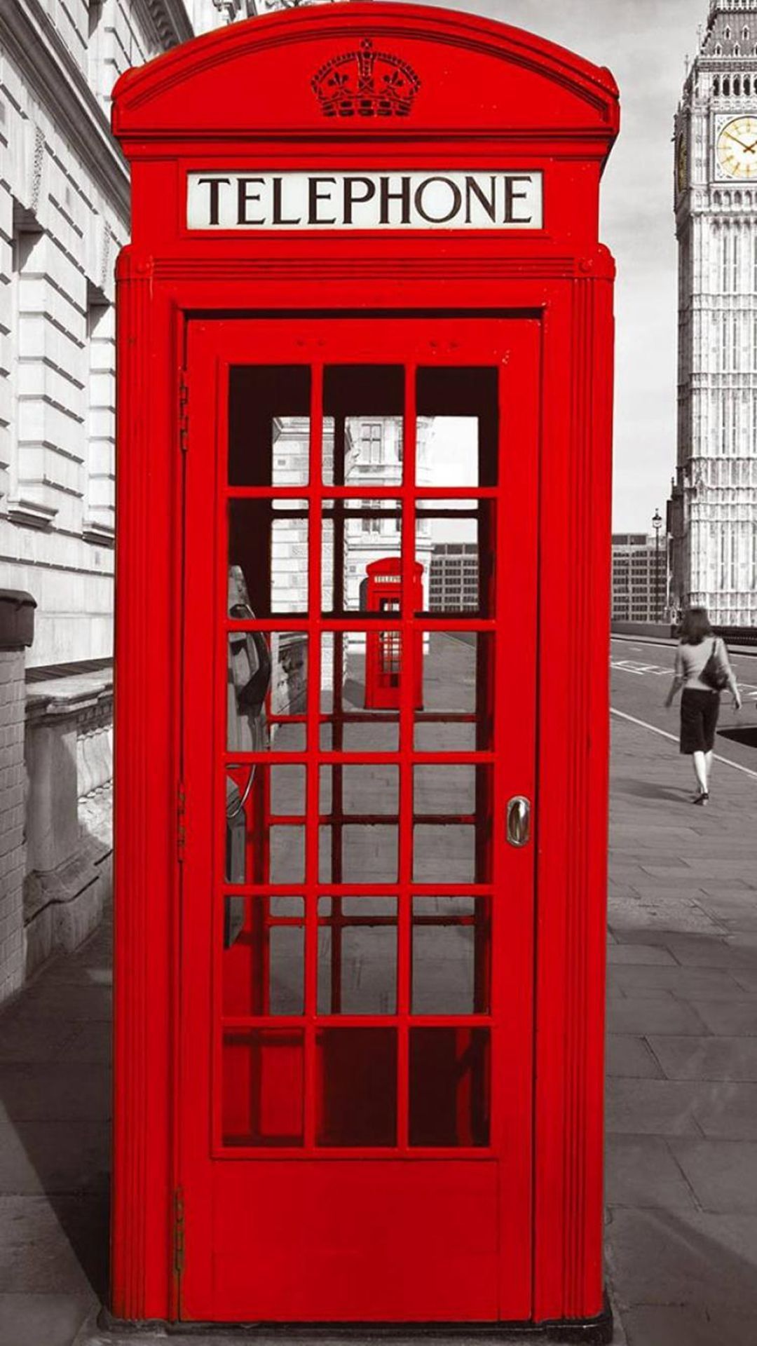 England City Street Red Telephone Booth #iPhone #plus #wallpaper. London telephone booth, London phone booth, London red telephone