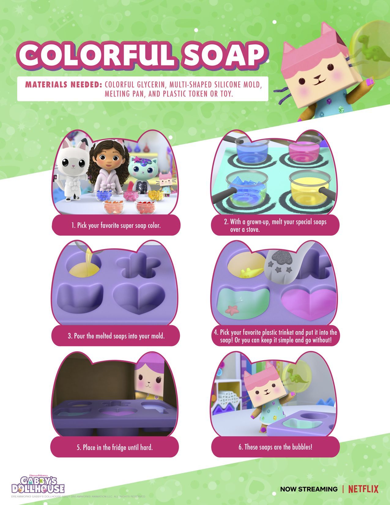 Colorful Soap. GABBY'S DOLLHOUSE. Special soap, Doll house, Cat party
