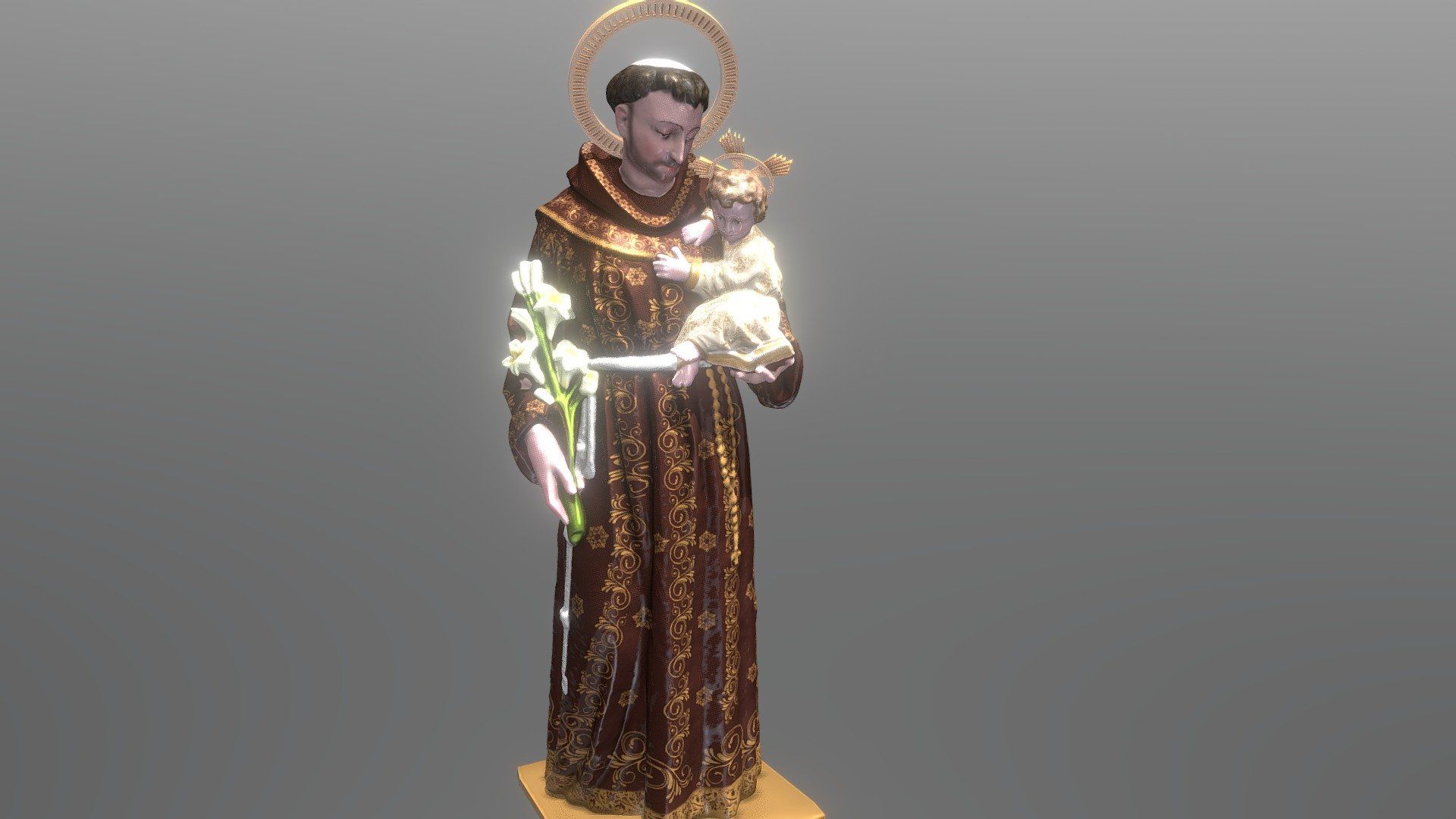 saint anthony of padua Royalty Free 3D model by ikonosarvi82 [5cbf7ac]