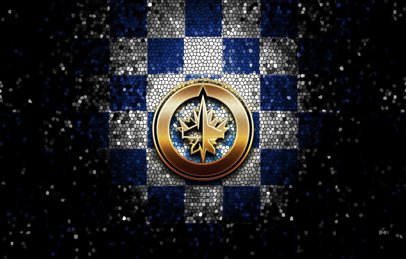 Wallpaper wallpaper, sport, logo, NHL, hockey, glitter, checkered, Winnipeg Jets image for desktop, section спорт