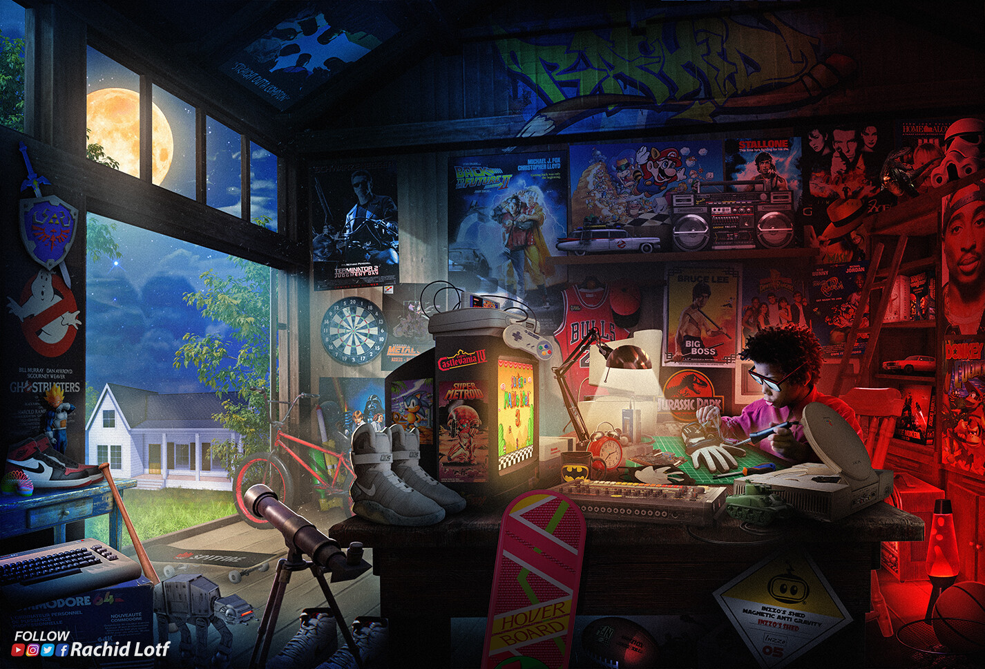 90s Summer Night by Rachid Lotf. Retro gaming art, Retro games wallpaper, Best gaming wallpaper