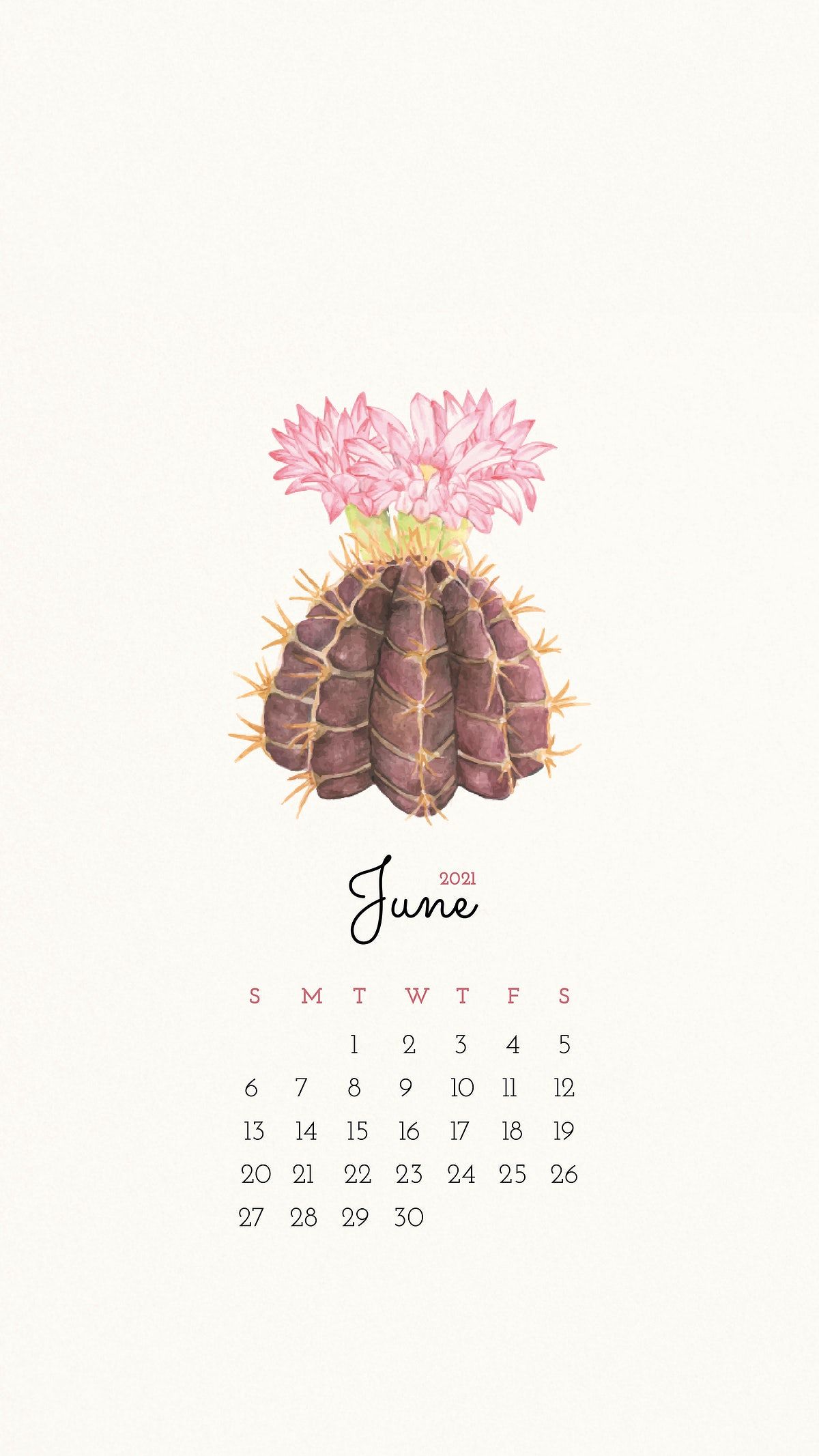 Calendar 2021 June printable with cute hand. Free stock illustration. High Resolution graphic