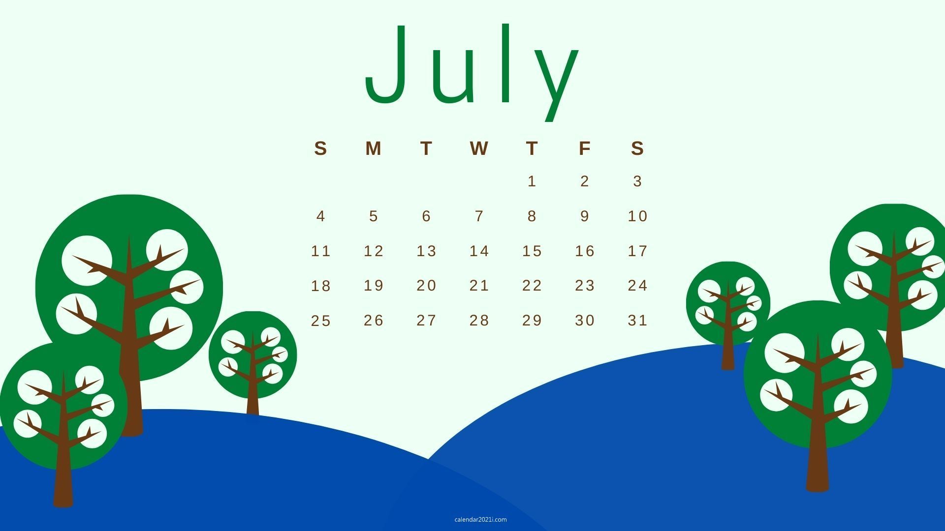 July 2021 Calendar HD Wallpaper Free Download