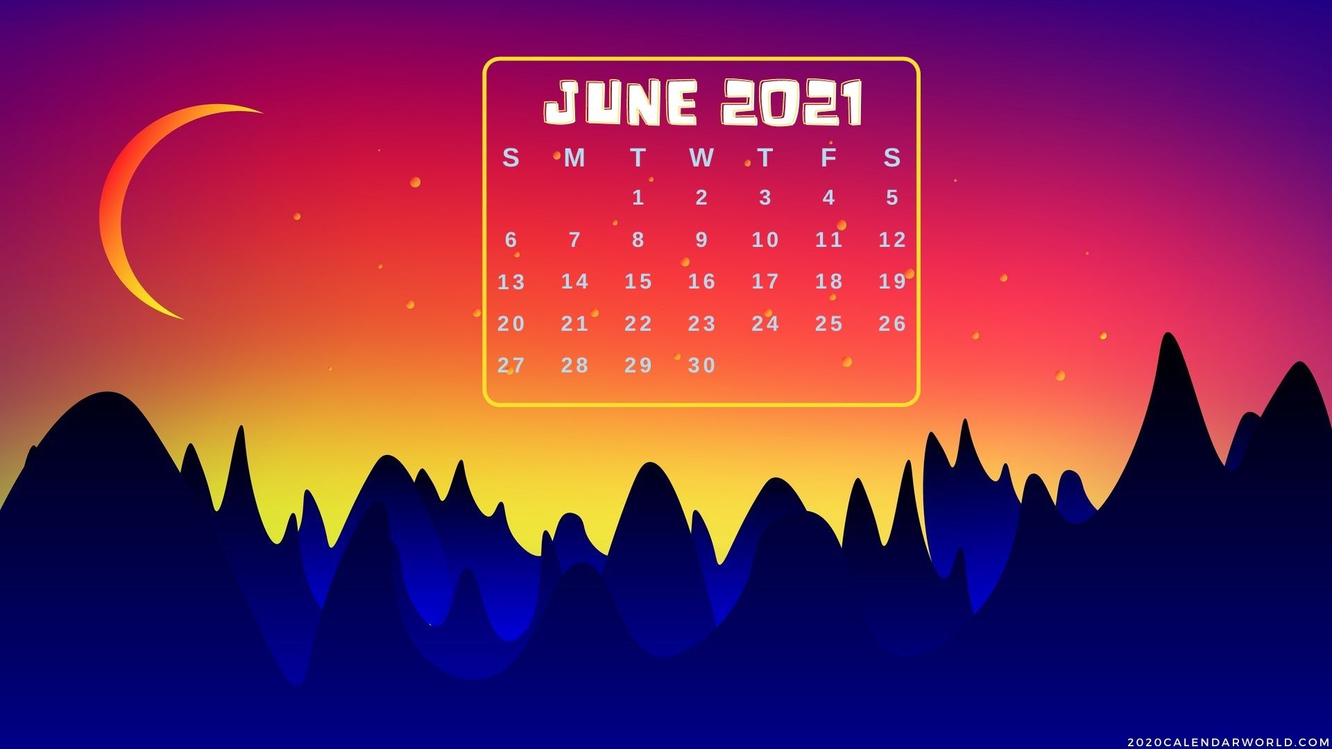 Cute June 2021 Calendar Wallpaper For Desktop Background