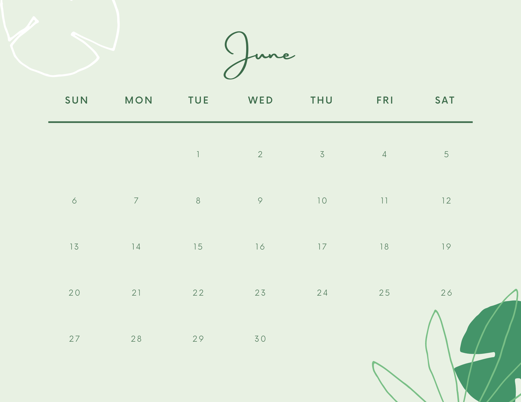 Pretty Printable Calendars For June Calendar Printables Calendar June 