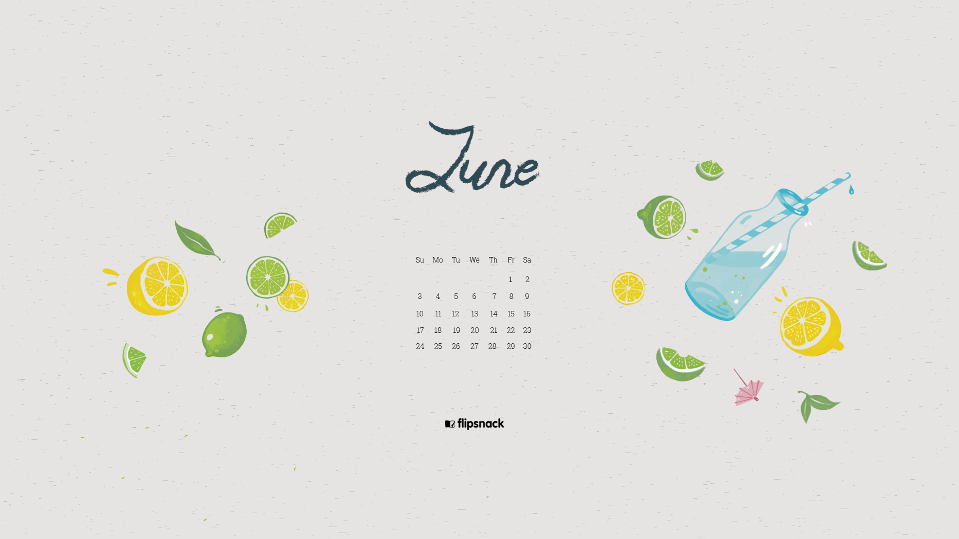 June 2018 wallpaper calendar for desktop & smartphone