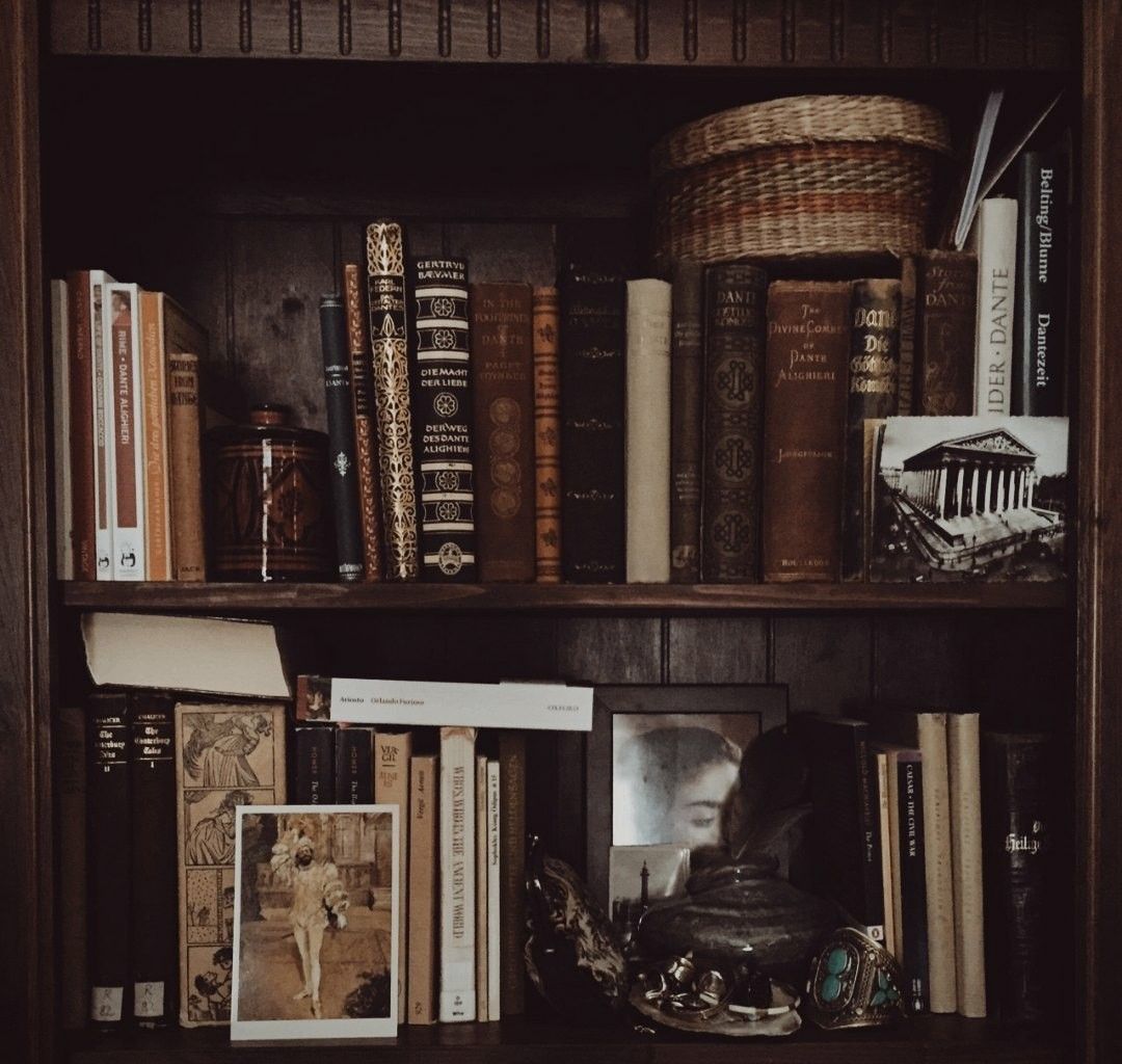 Dark Academia Library Wallpaper Desktop