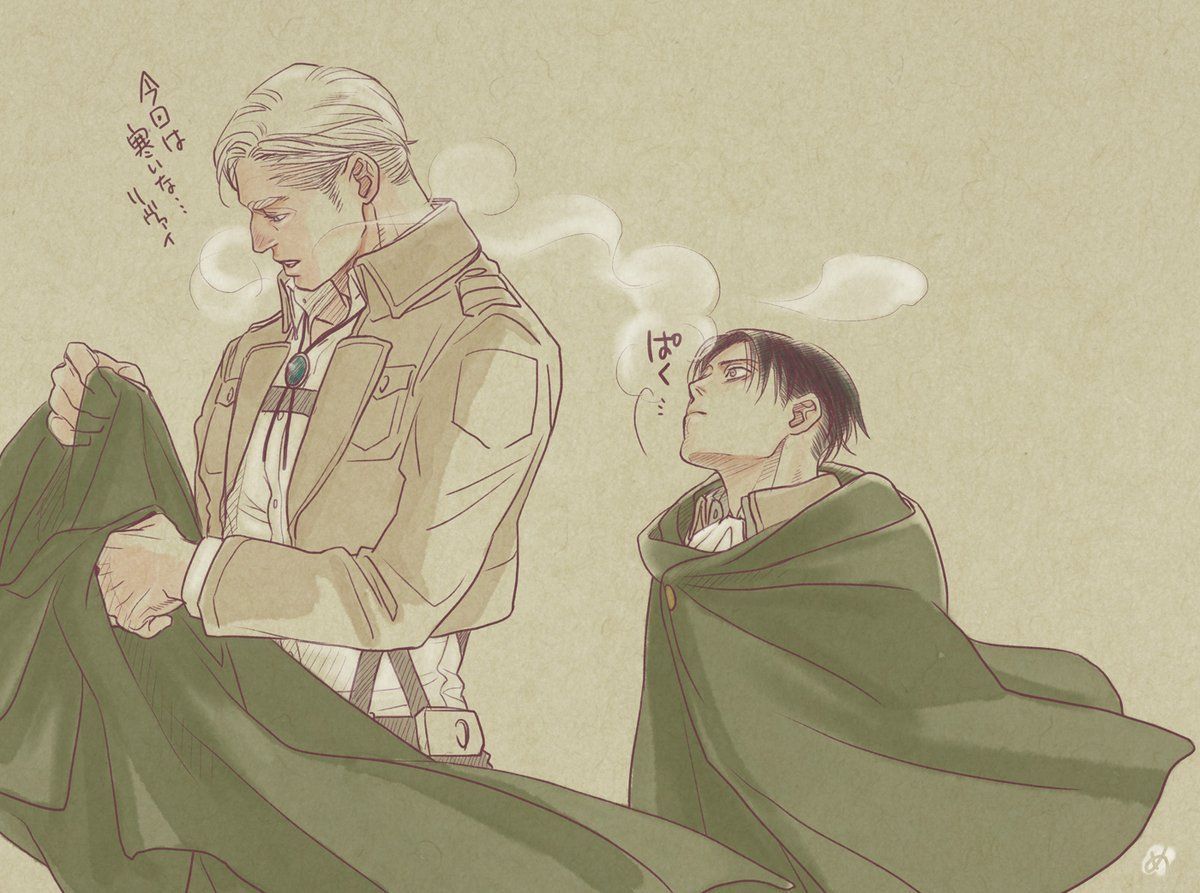 Gorgeous Eruri by 苺野めり (posted with very kind permission. Please do not remove source or repost). Attack on titan anime, Eruri, Attack on titan levi
