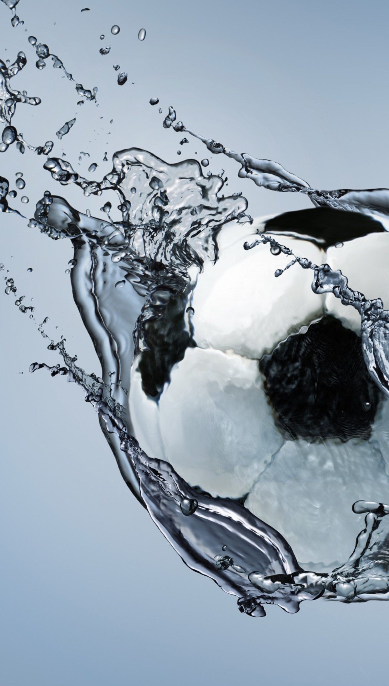 Soccer Ball going through water Wallpaper 4k Ultra HD