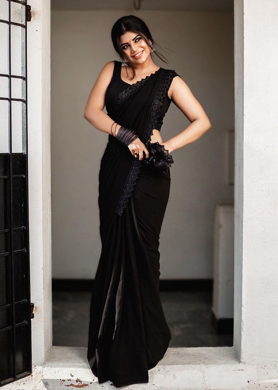 Shop Black Lace Saree for Women Online from India's Luxury Designers 2023