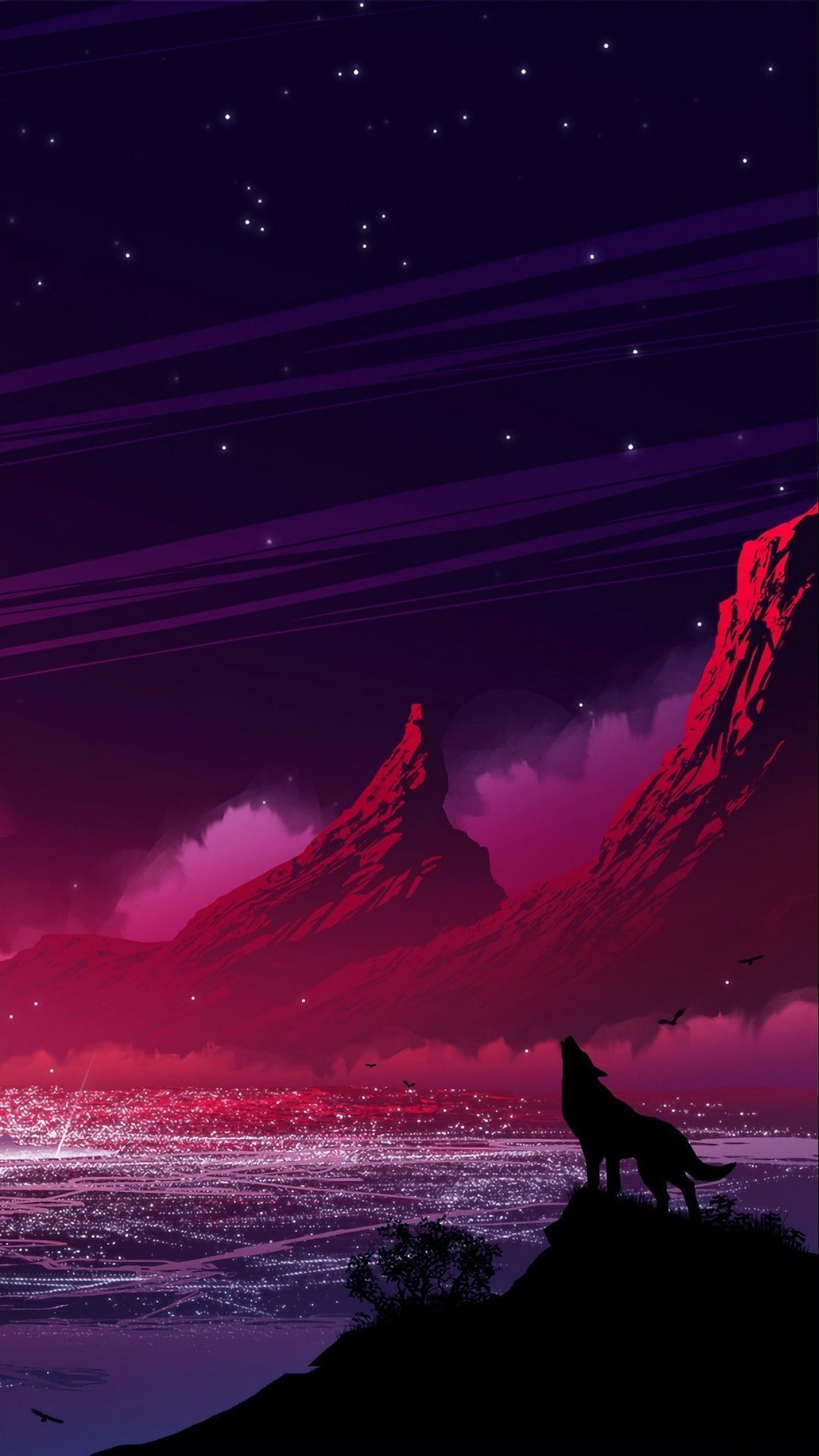 Sky, Nature, Red, Purple, Violet, Light. Landscape wallpaper, Scenery wallpaper, Wallpaper background