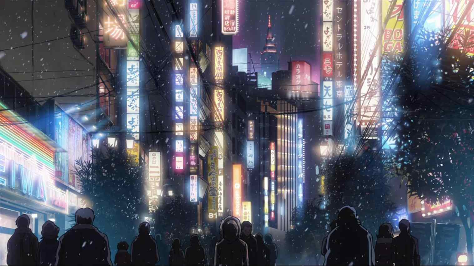 Japanese Anime Street 1080p Wallpaper