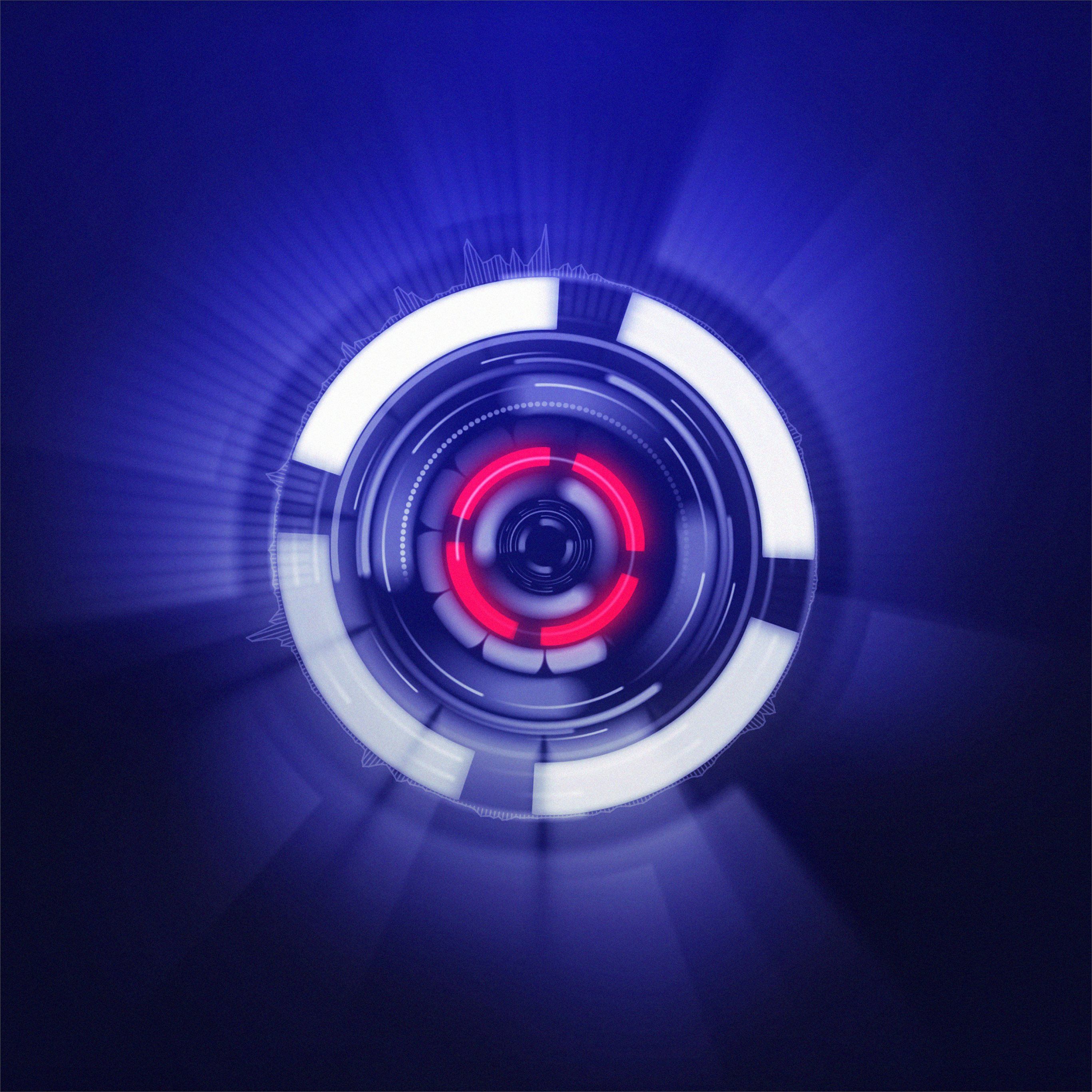 neon sphere red blue purple 4k iPad Air Wallpaper Free Download
