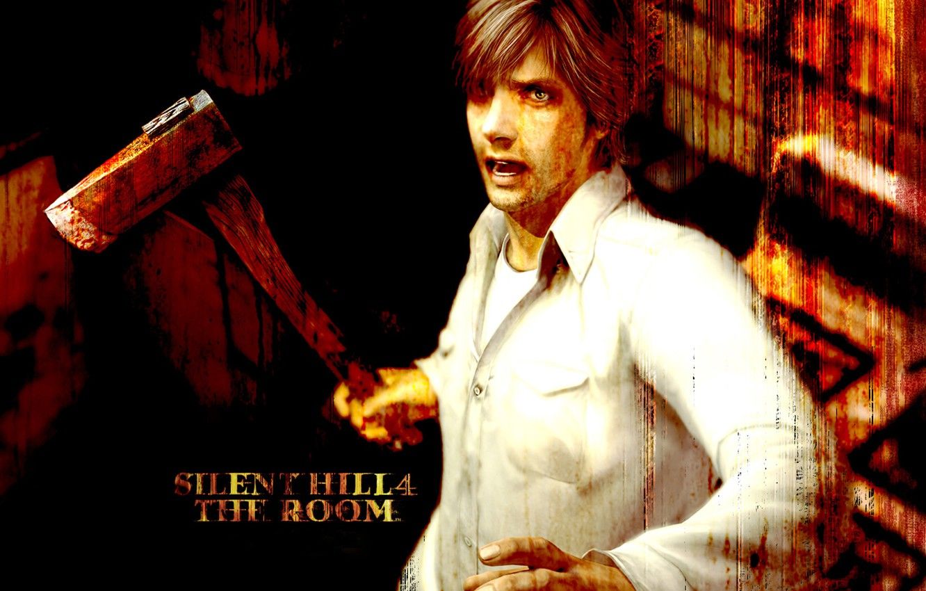 Wallpaper the darkness, male, shirt, axe, Horror, KONAMI, Henry Townshend, Silent Hill 4:The Room image for desktop, section игры