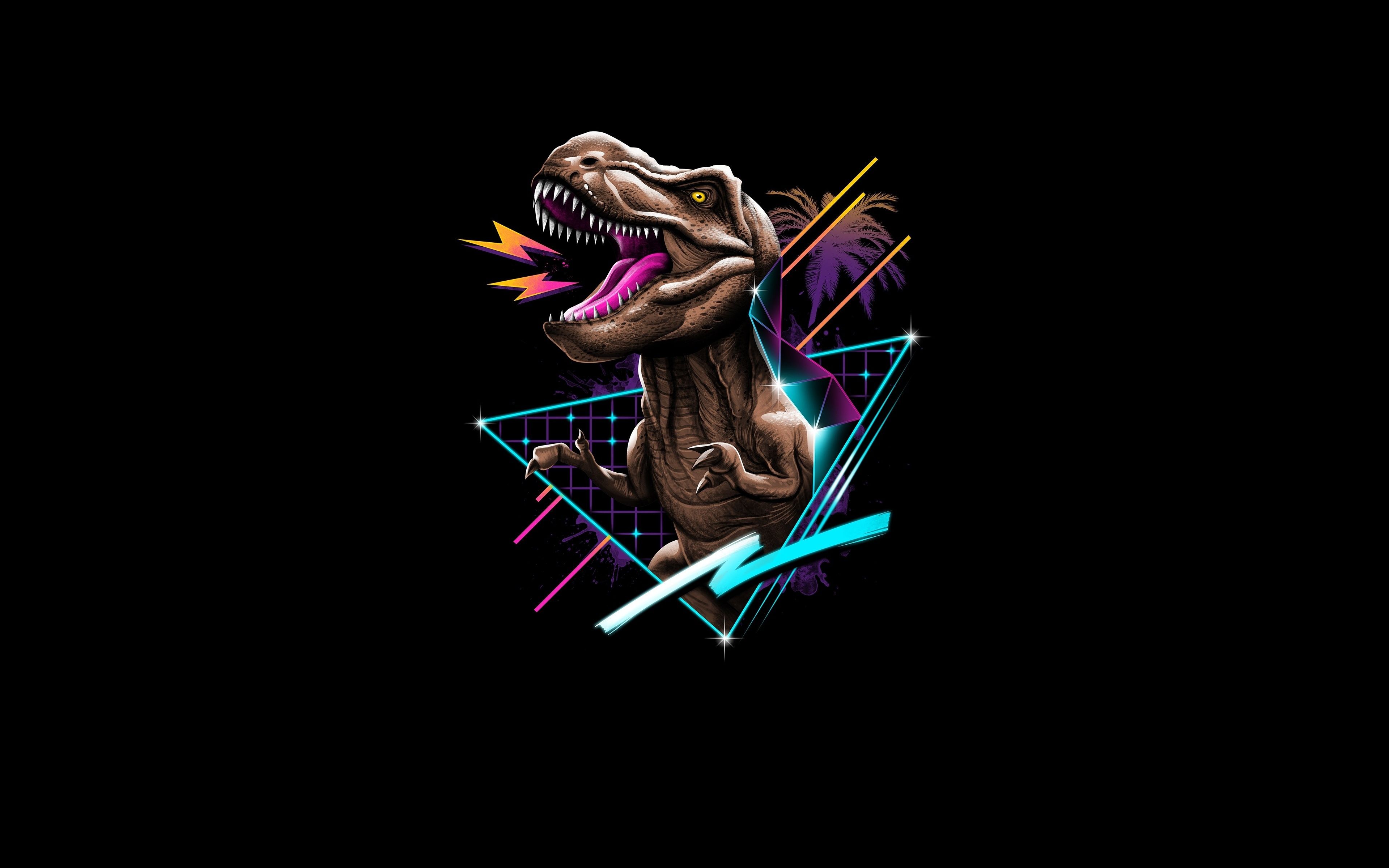 Download 3840x2400 Wallpaper T Rex, Retro Art, Dinosaur, Minimal, 4k, Ultra HD 16:10, Widescreen, 3840x2400 HD Image, Background, 21157