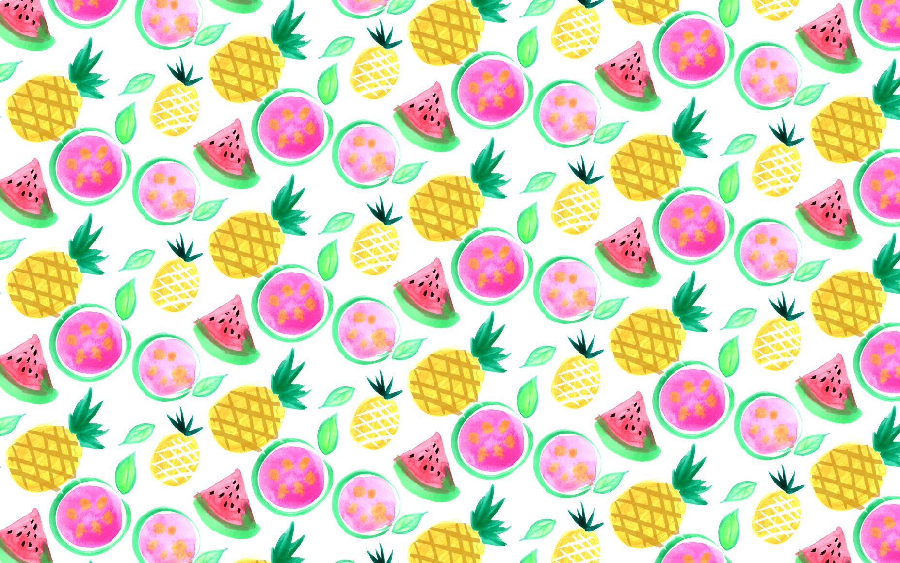 Summer Kawaii Cute Pineapple Background