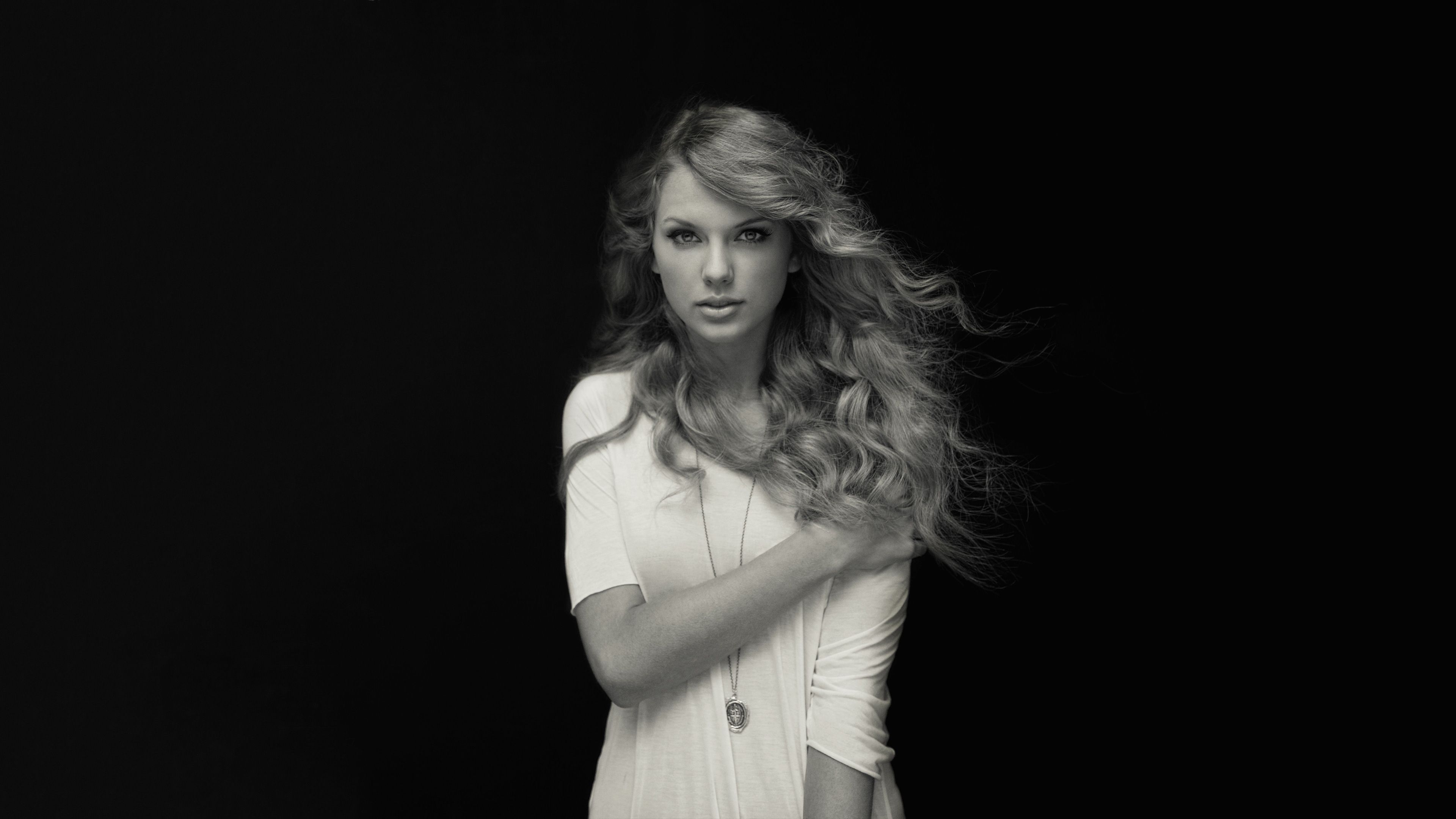 Download 3840x2400 wallpaper taylor swift, curly hair, black and white, 4k, ultra HD 16: widescreen, 3840x2400 HD image, background, 4717