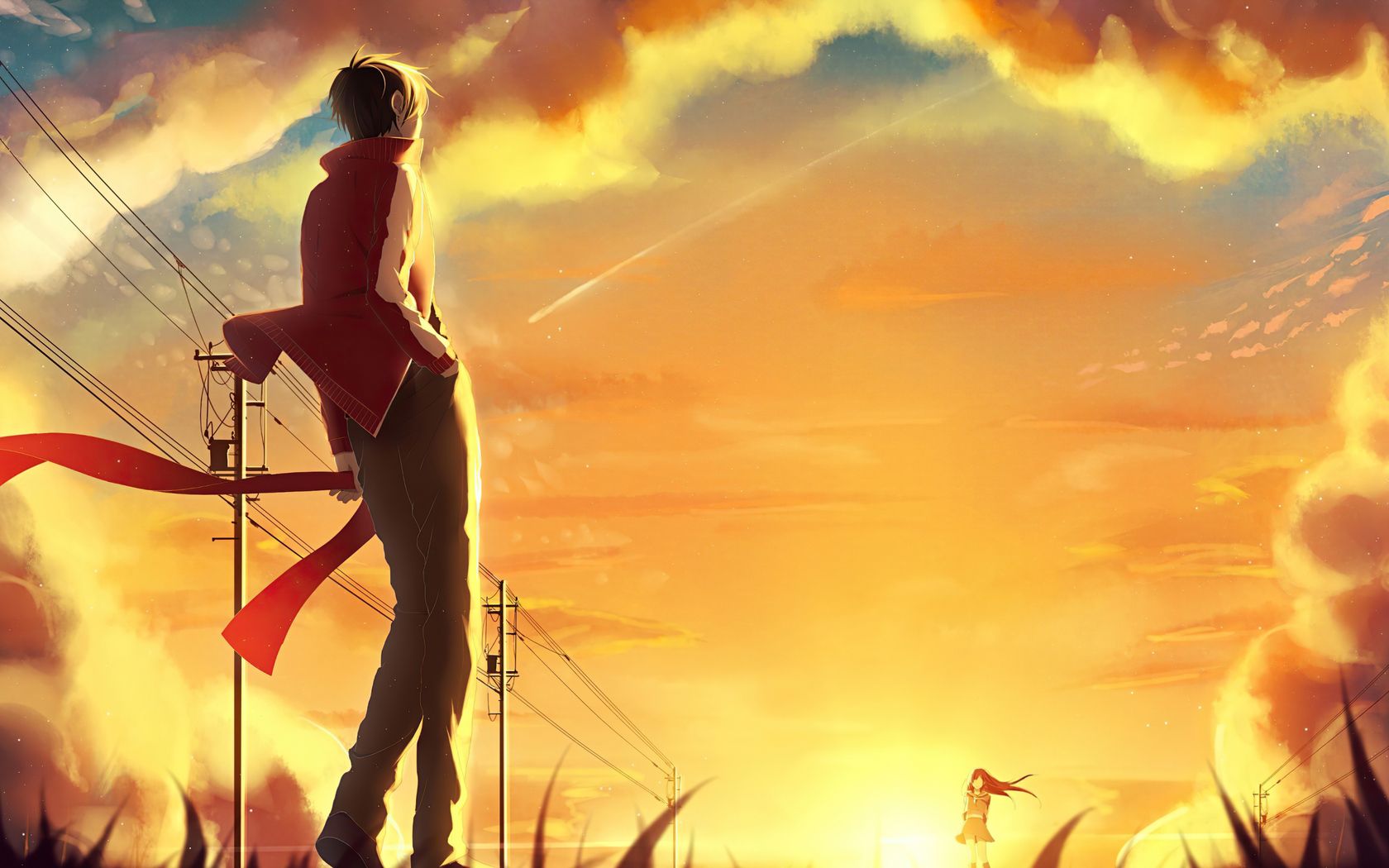 Anime Girl Boy Outdoor