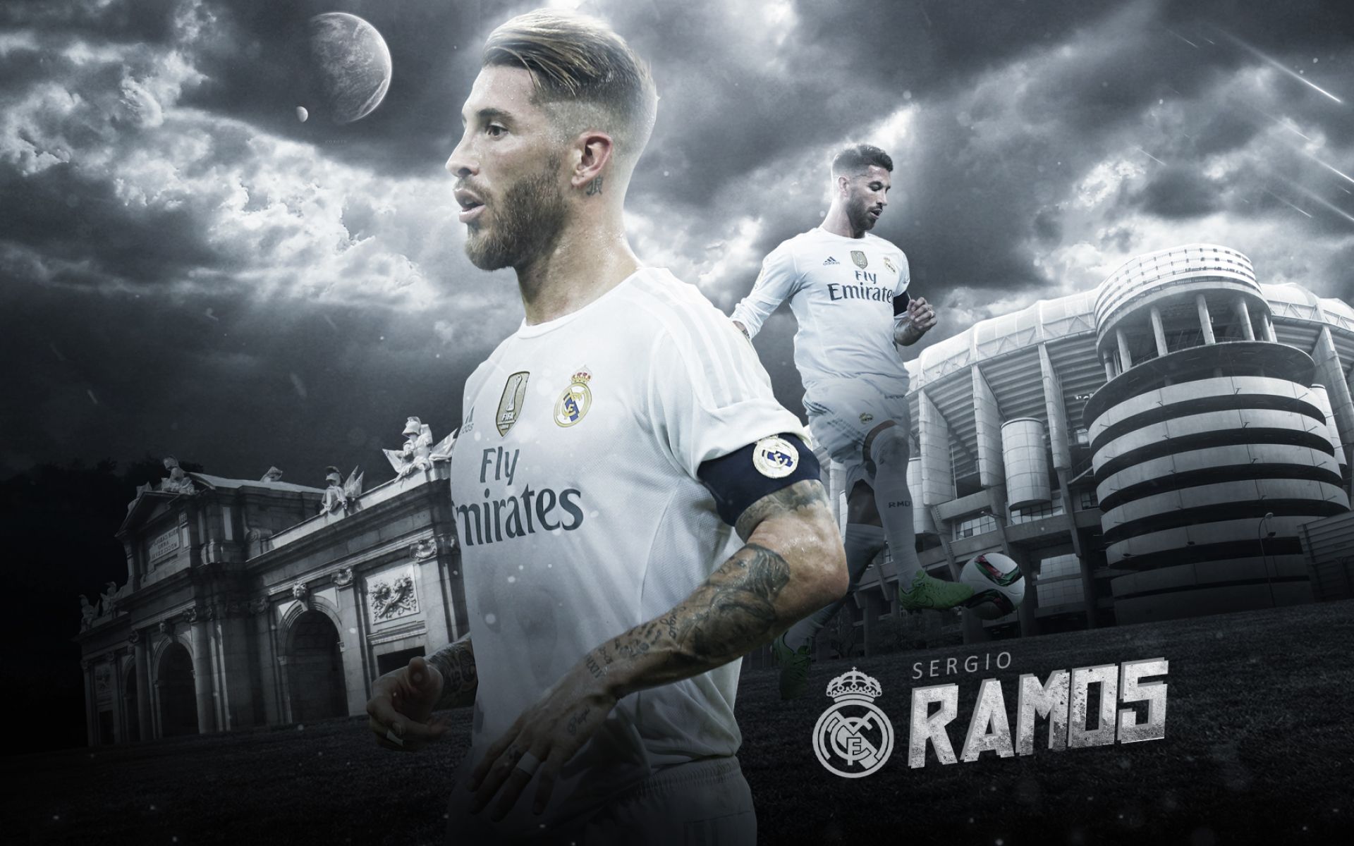 Sergio Ramos, Fan Art, Spanish Footballers, Real Madrid Ramos Desktop Wallpaper 4k