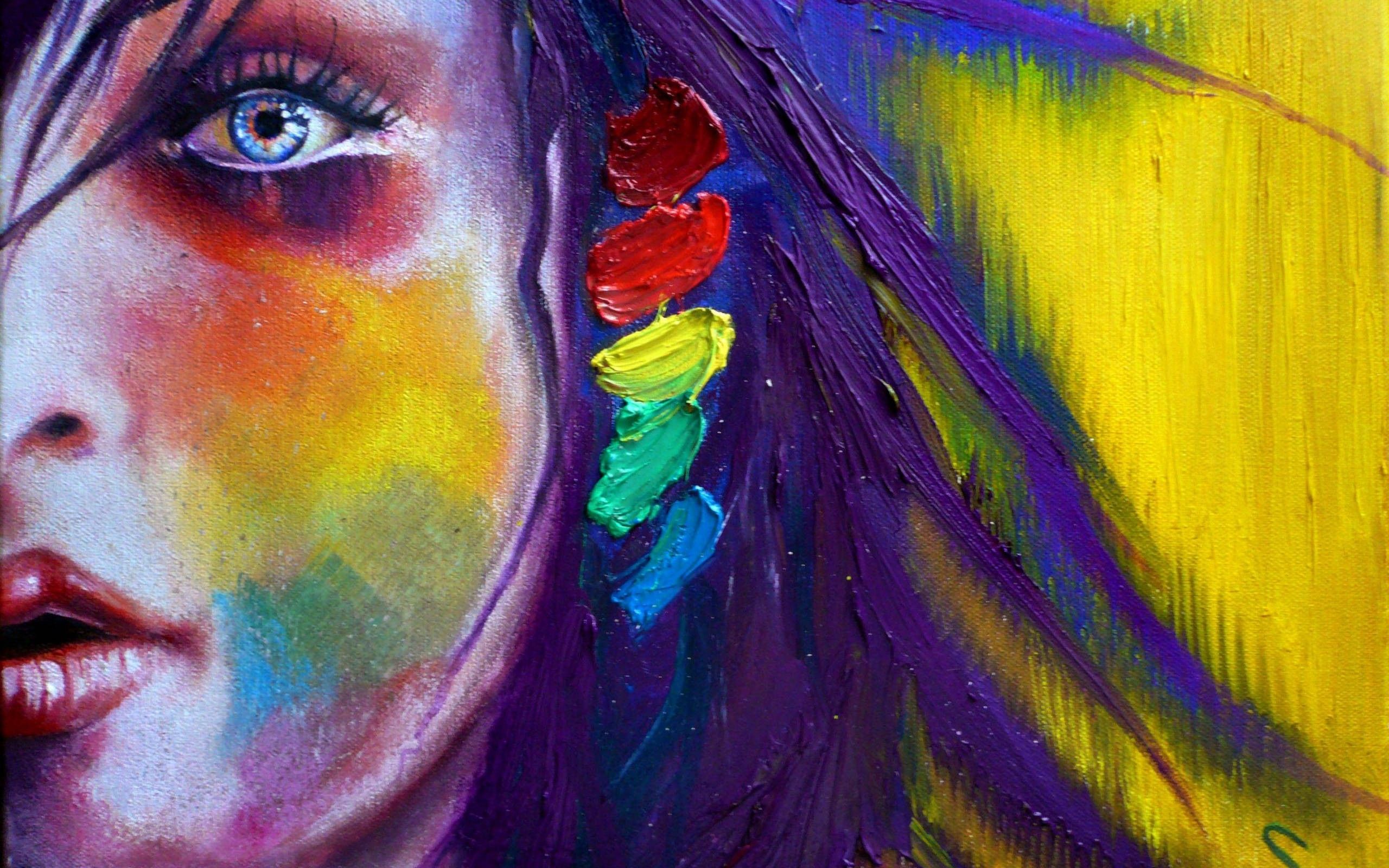 Art Woman Painting Wallpaper