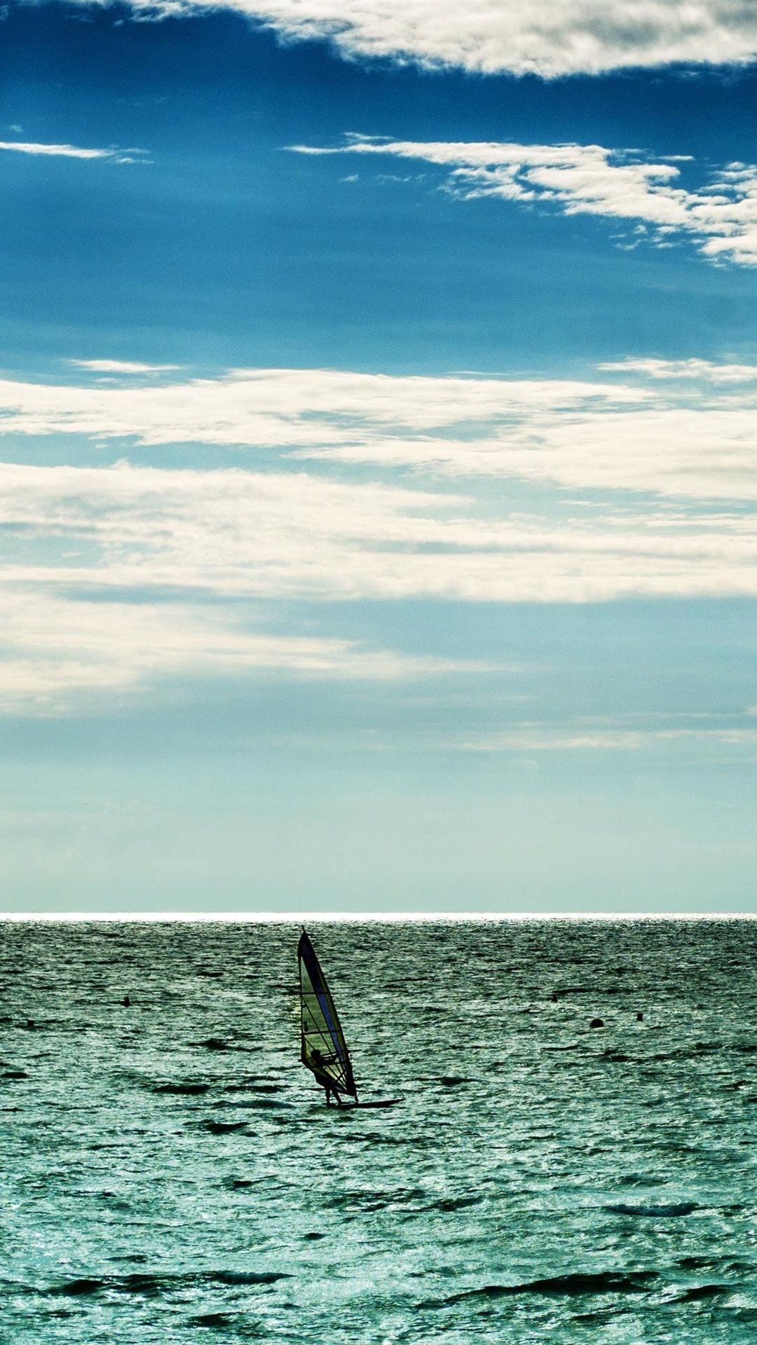Wallpaper Sea, clouds, sky, horizon, windsurfing 3840x2160 UHD 4K Picture, Image