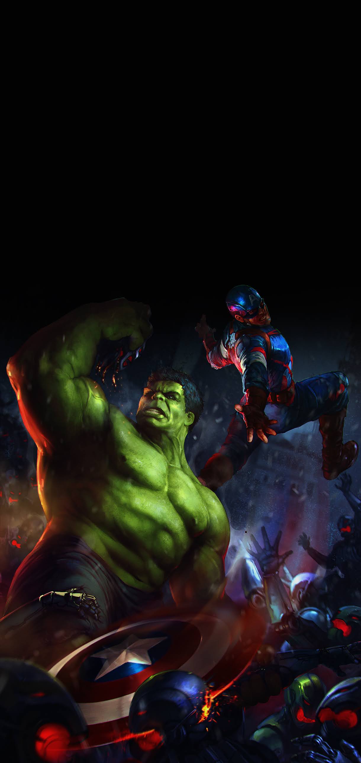 COOL AMOLED AVENGERS WALLPAPER