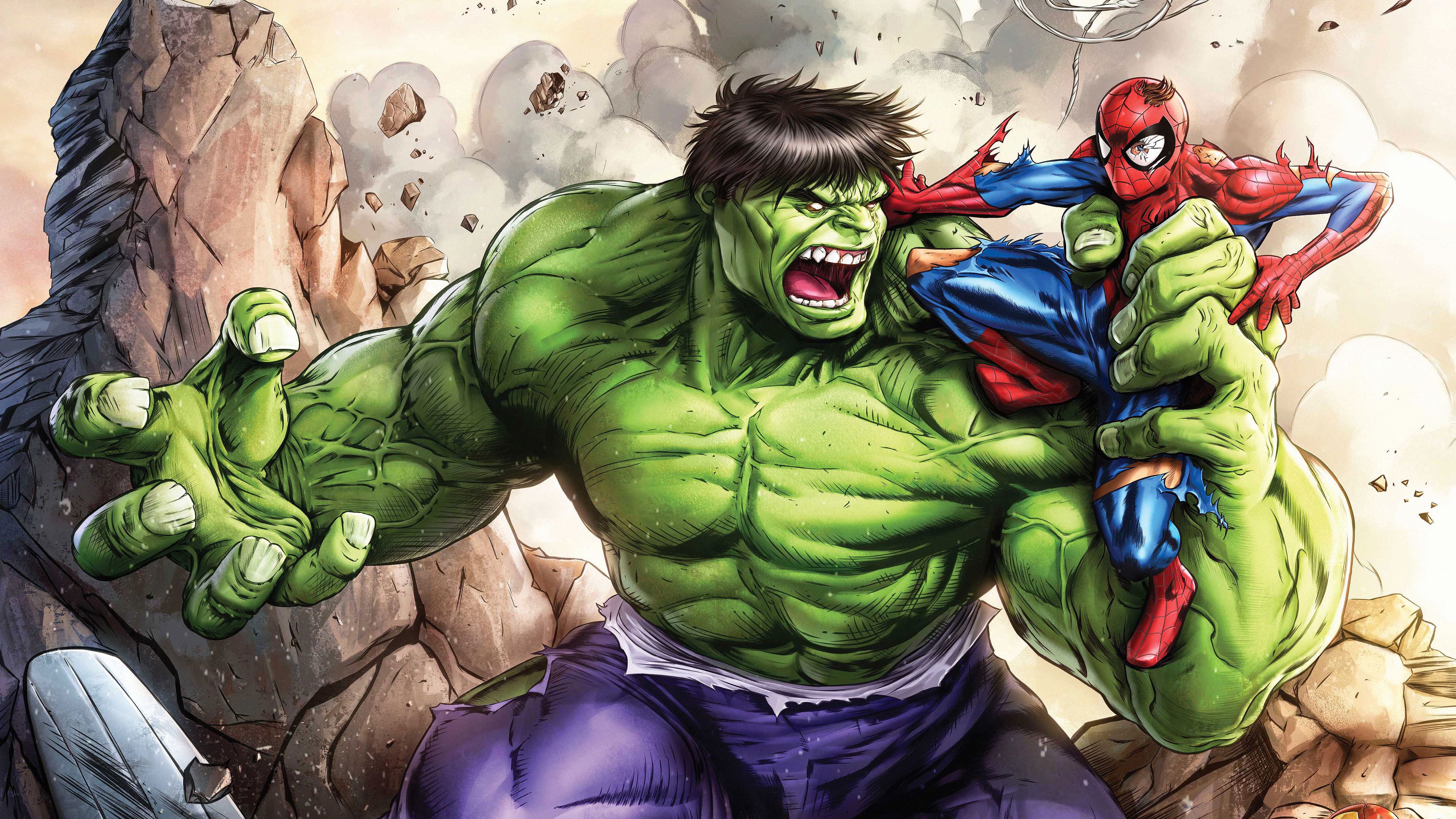 Spiderman And Hulk Background HD Wallpaper