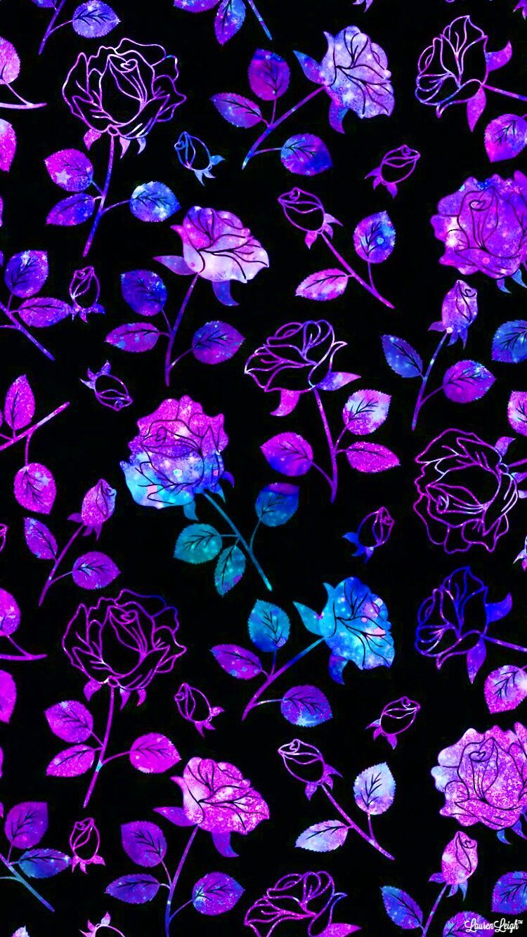 Roses #rose #roses #flowers #galaxy #art #colorful #pretty #cute #girly #iphonewallpaper. Purple flowers wallpaper, Witchy wallpaper, Flower wallpaper