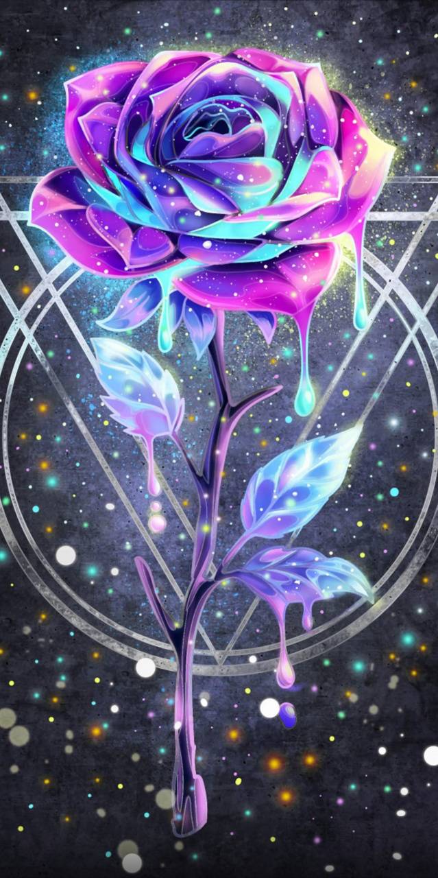 Drippy galaxy flower wallpaper