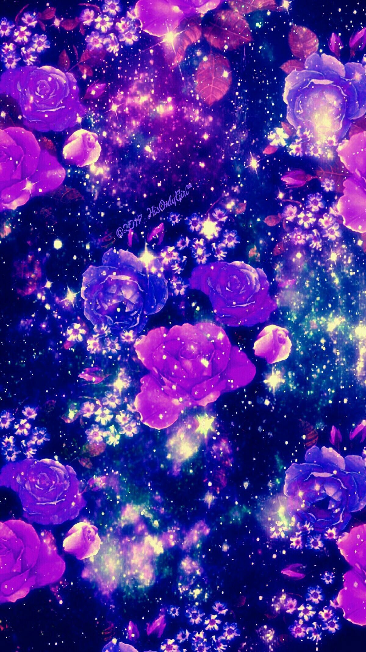 Purple Galaxy Flower Wallpaper