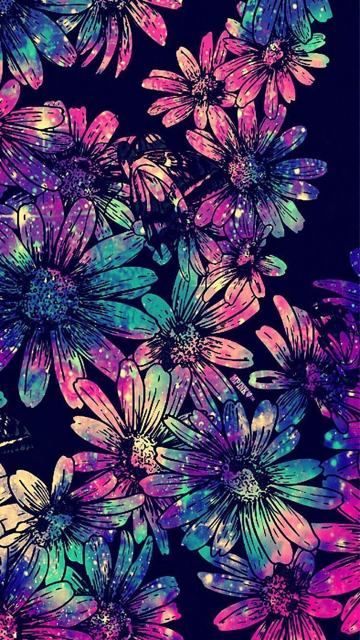 Floral Flowers. Flower wallpaper, Colorful wallpaper, Galaxy wallpaper