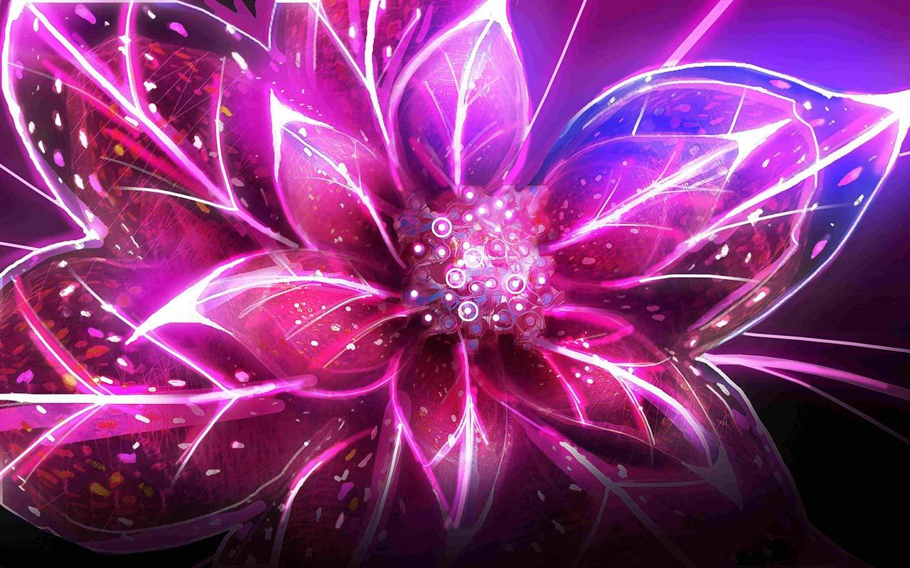 Neon Galaxy Flower Wallpaper