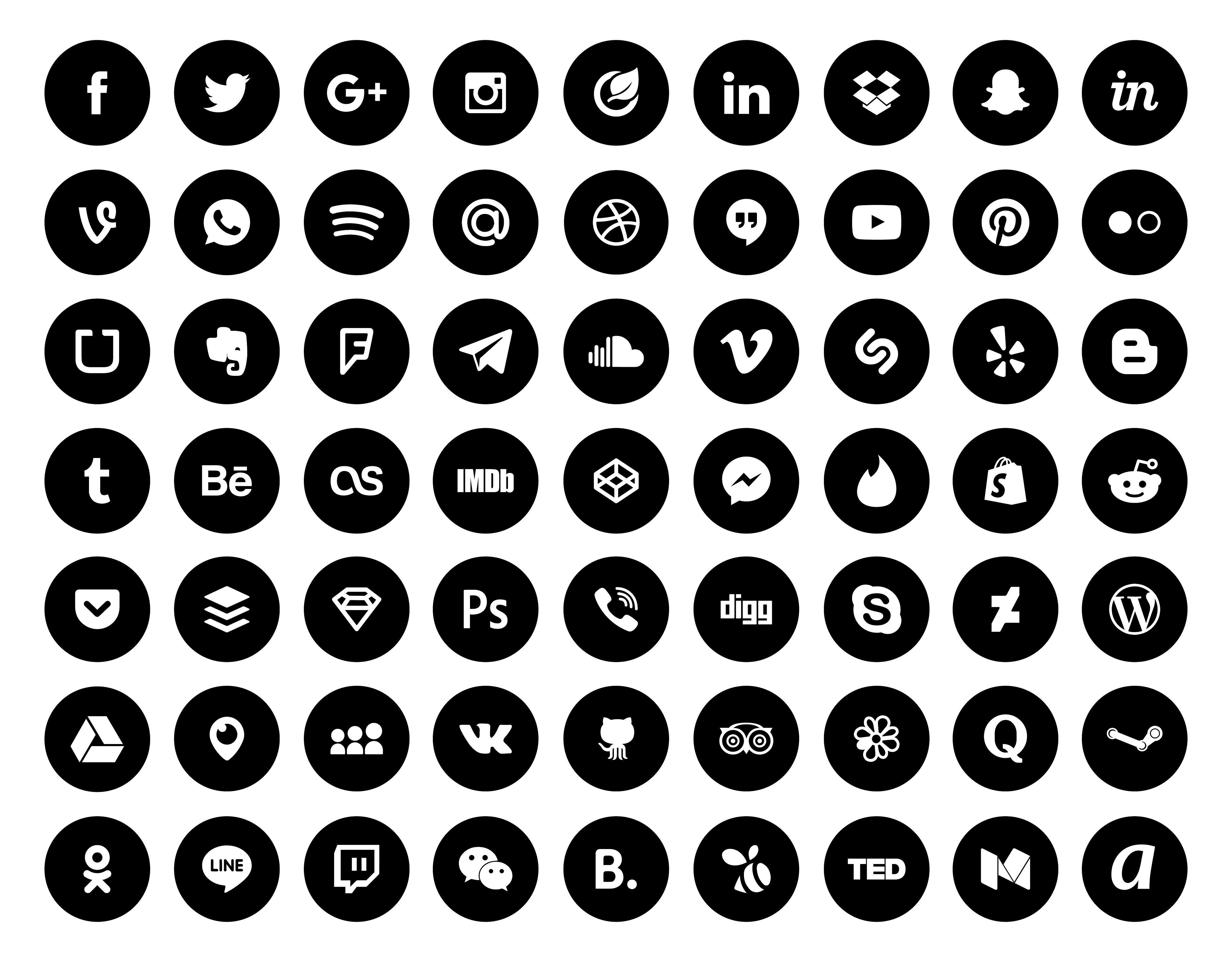 Social Media Icon #icons#design#app#websites. Social media icons vector, App icon design, Social media icons