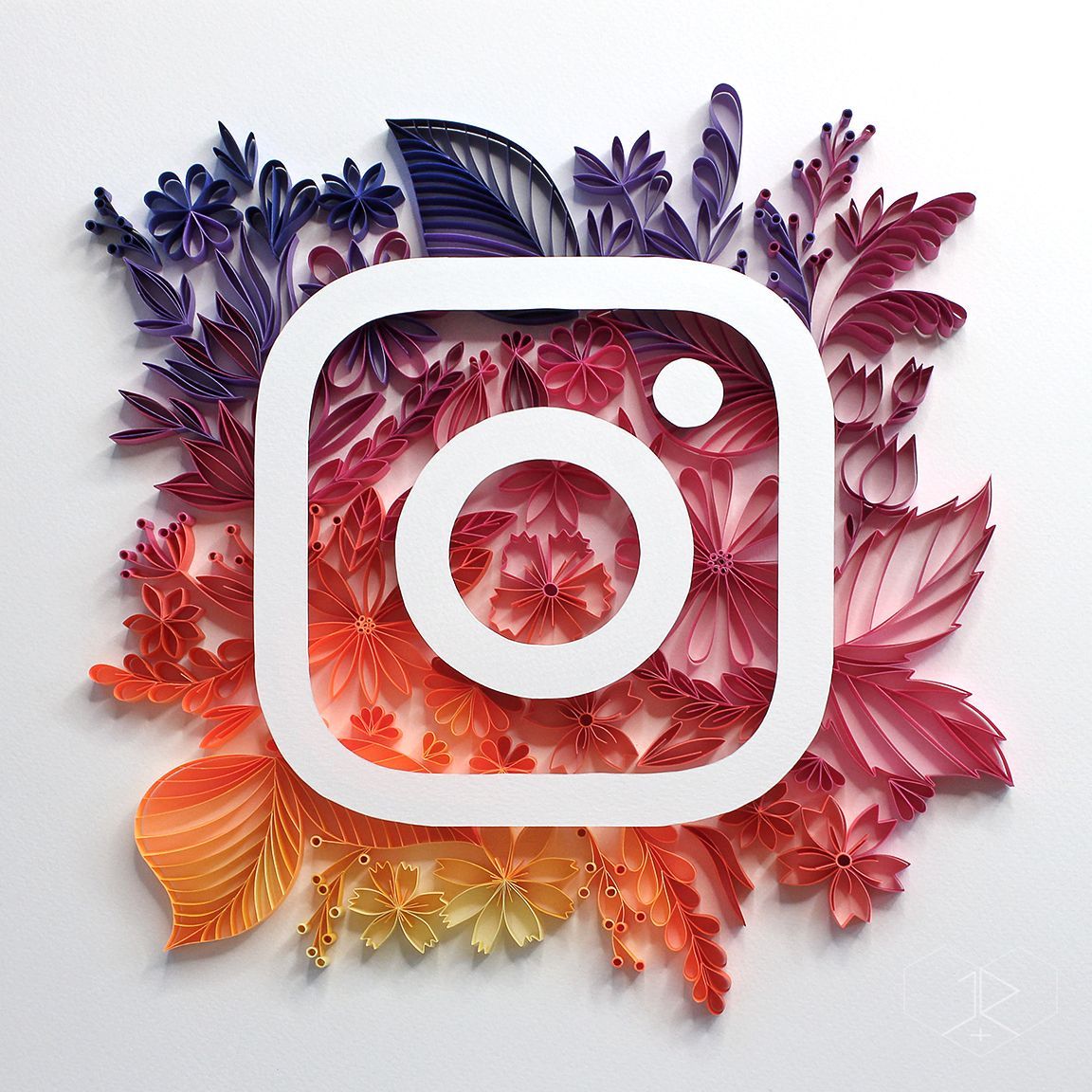 INSTAGRAM LOGO, 3 8 Quilling Paper On 12x12 White Background. JUDiTH ROLFE. Instagram Logo, Wallpaper Iphone Cute, Instagram Design