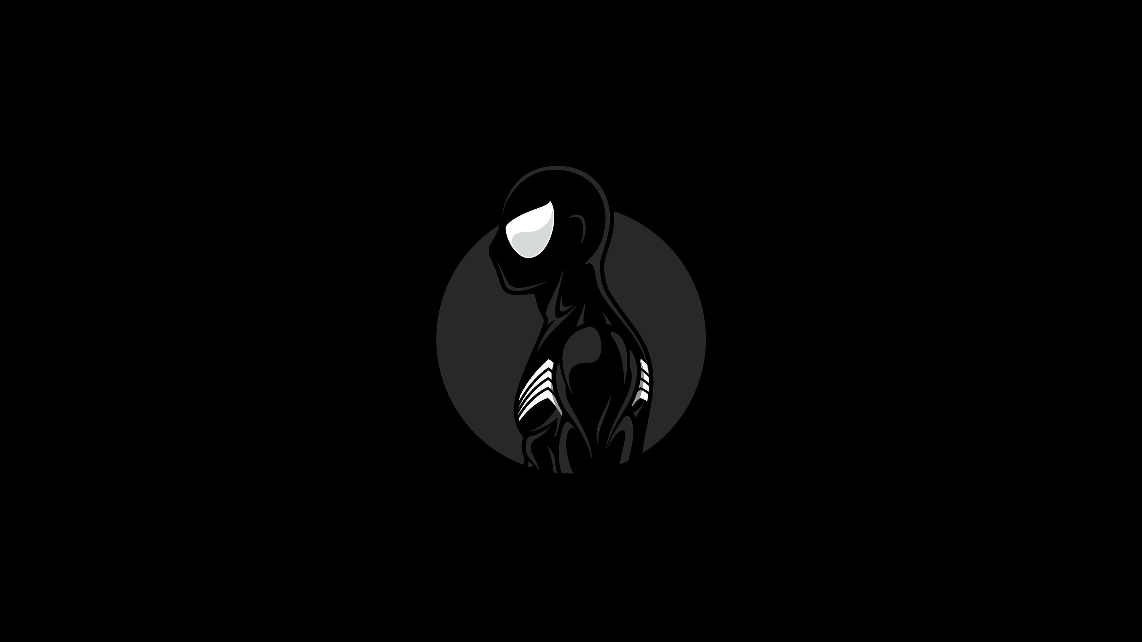 Wallpaper: Dark Minimalist Venom 4K. Spiderman, Art, Wallpaper ponsel