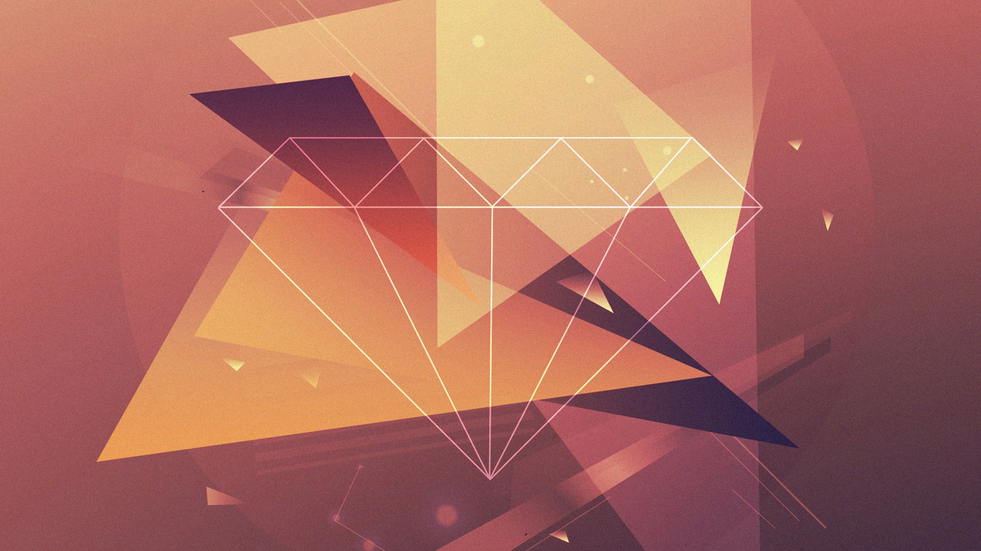 Wallpaper polygon, 4k, 5k wallpaper, diamond, lines, brown, yellow, triangles, Abstract
