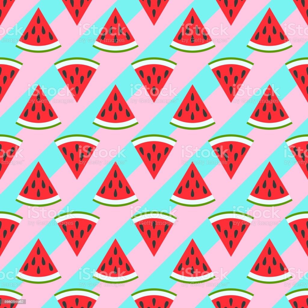 Cute Seamless Watermelon Pattern Stock Illustration Image Now