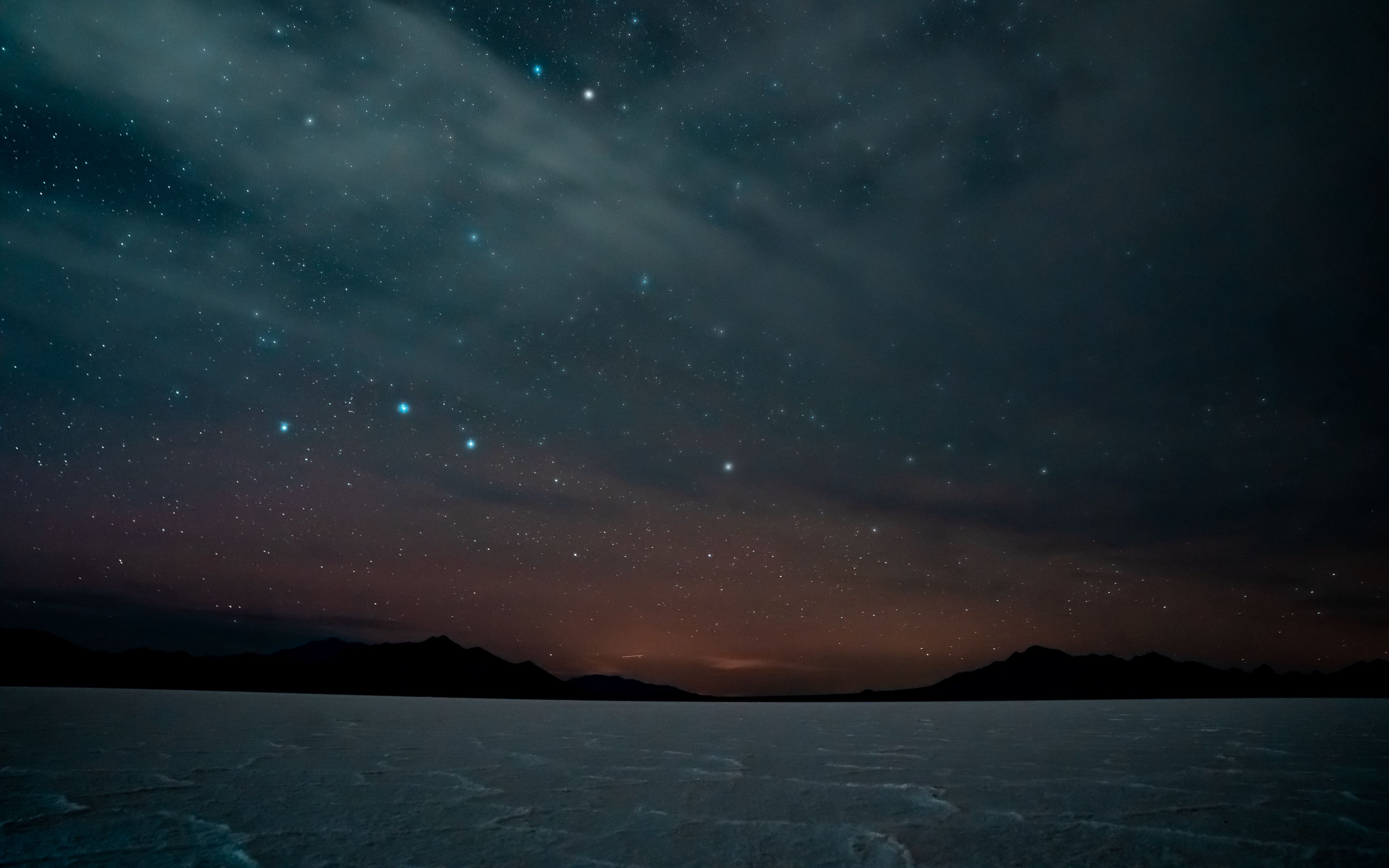 Download wallpaper 3840x2400 night, starry sky, mountains, dark, landscape 4k ultra HD 16:10 HD background