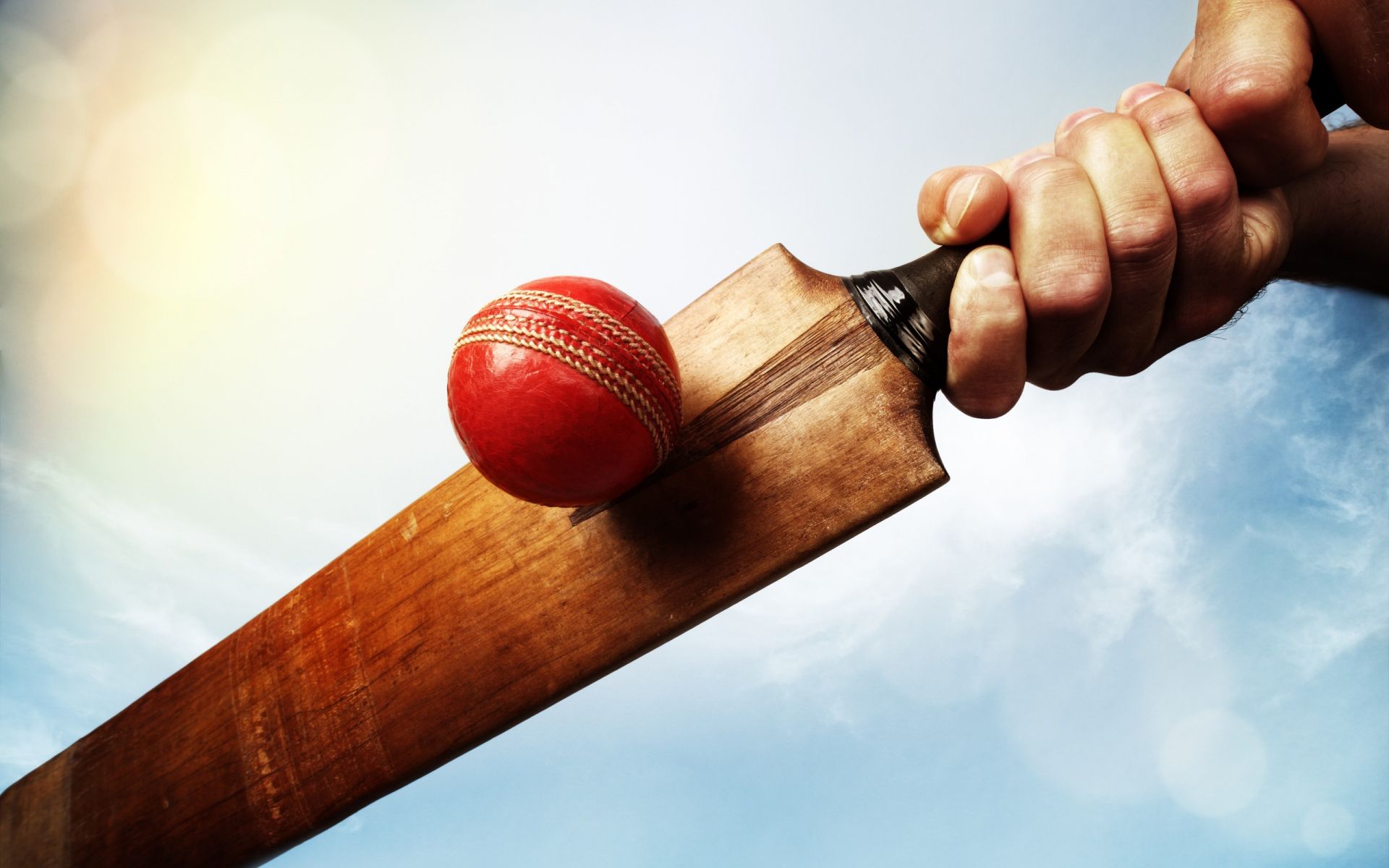 Desktop Wallpaper Red Ball, Cricket Bat, Sports, HD Image, Picture, Background, Yeugi3