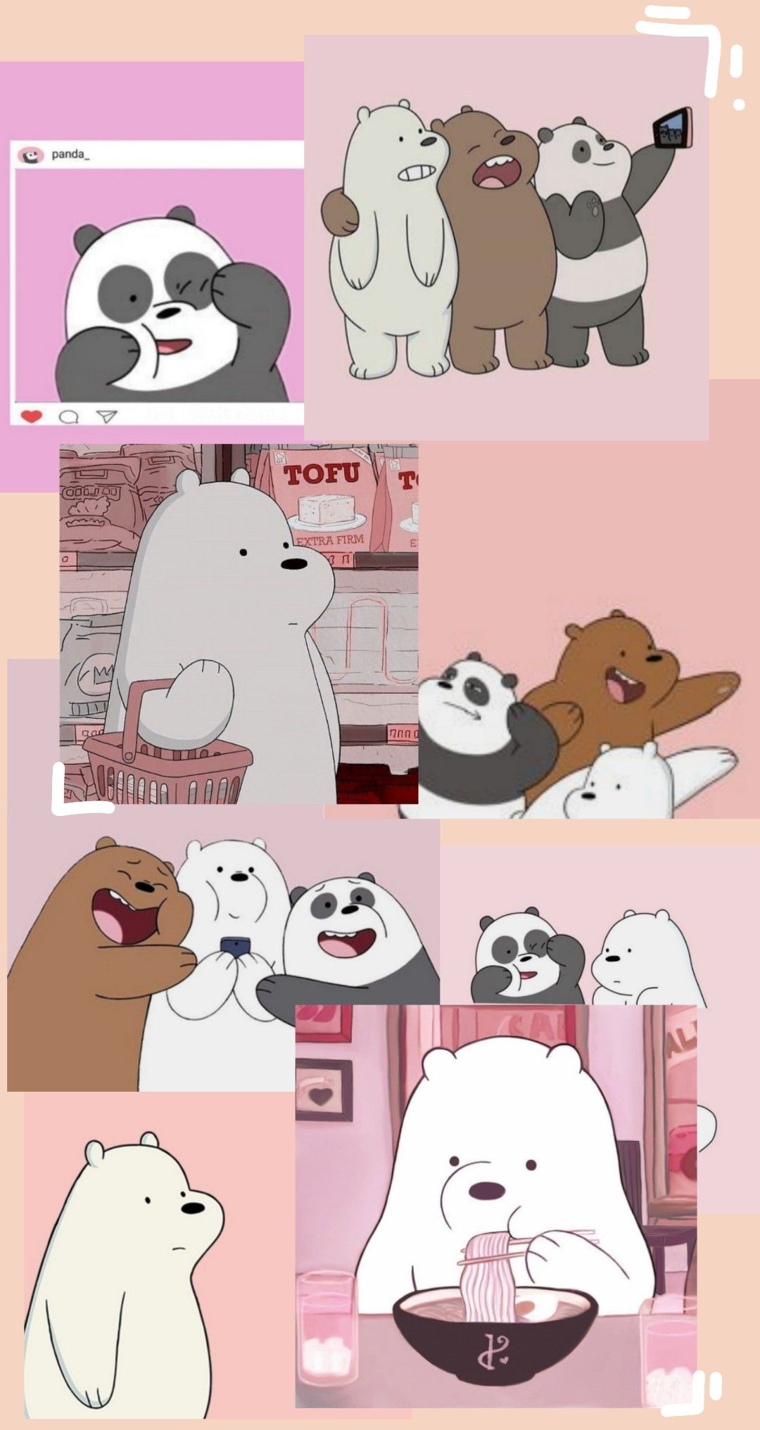 Wallpaper. We bare bears di 2021. Boneka hewan, Ilustrasi karakter, Kartu lucu