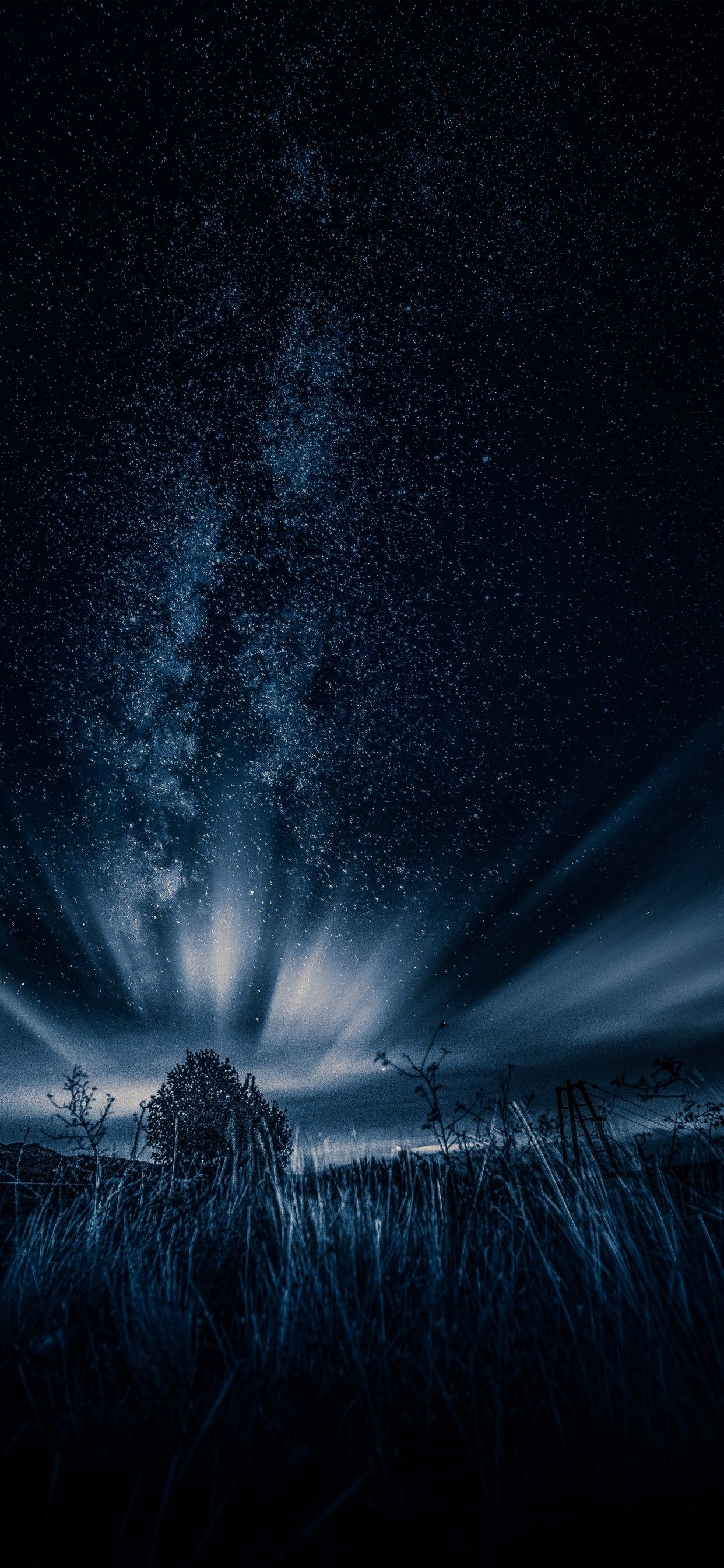 Starry sky 4K Wallpaper, Northern Lights, Dark, Night, Landscape, Cold, 5K, Nature