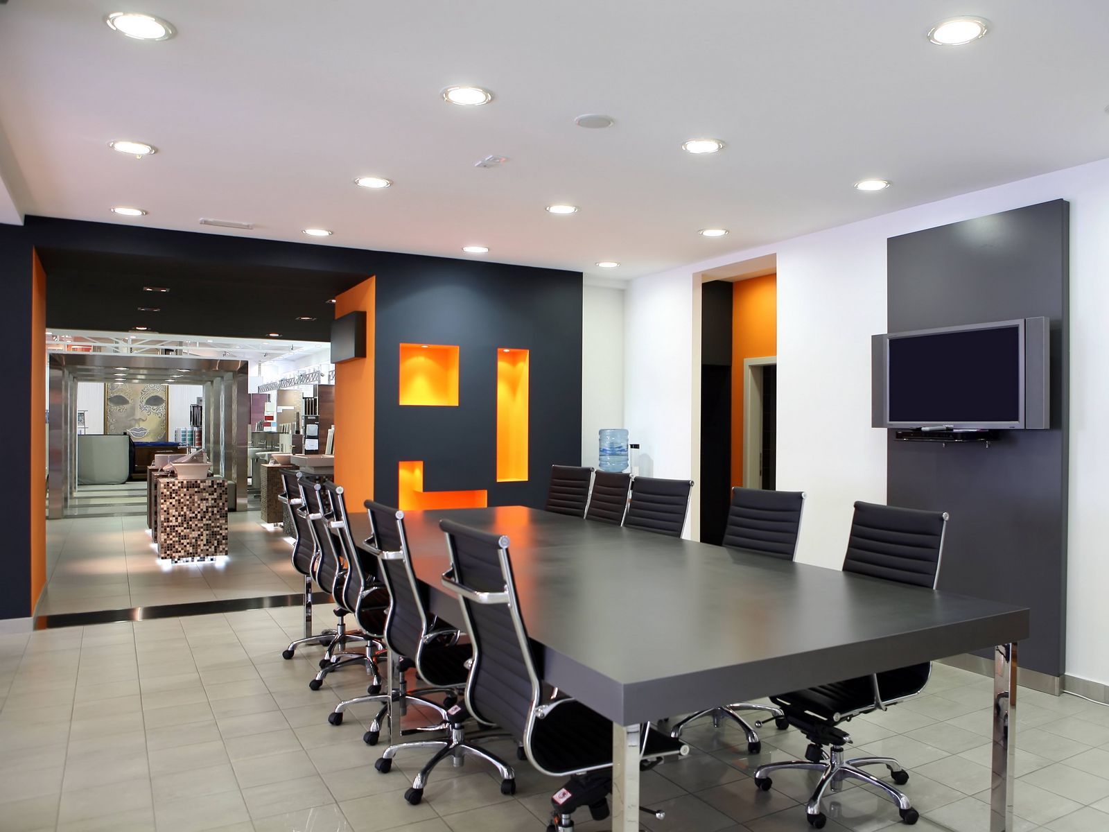 Download wallpaper 1600x1200 desk, office chair, design, meeting standard 4:3 HD background