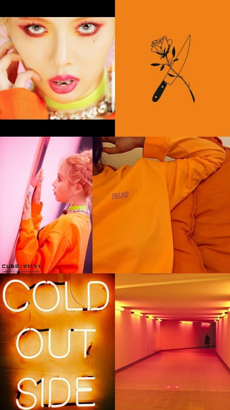 Orange Aesthetic Girl Wallpaper