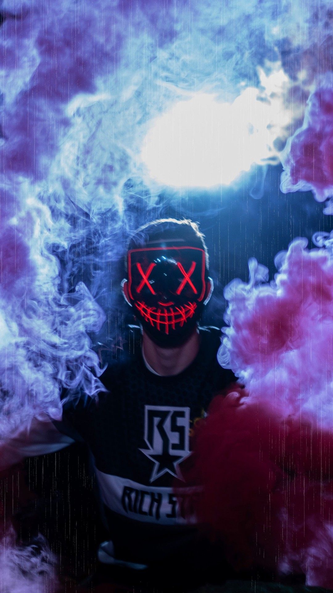 Man Mask Colored Smoke Anonymous 4K 5K HD Wallpaper