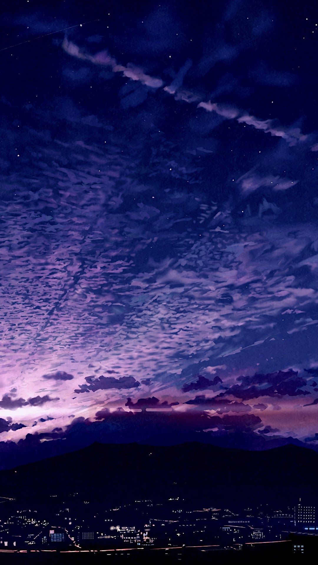 Anime Scenery Sunset Night Sky iPhone Wallpaper - Wallpapers Download 2023