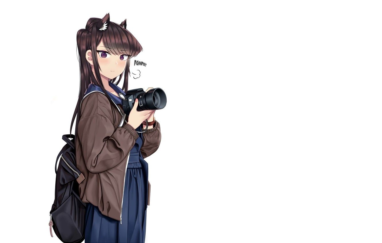 Wallpaper girl, white background, ears, It is Bijutsubu ni wa Mondai ga Aru! image for desktop, section сёнэн