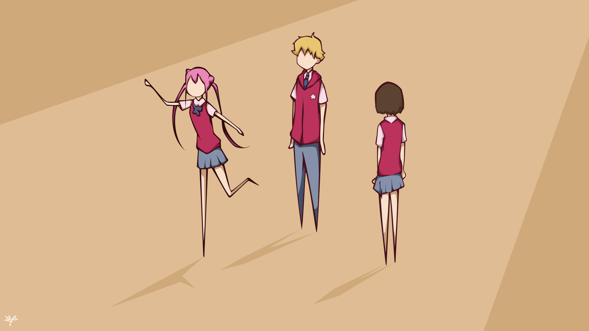 Wallpaper, Kono Bijutsubu ni wa Mondai ga Aru, Usami Mizuki, Uchimaki Subaru, Imari Maria 1920x1080