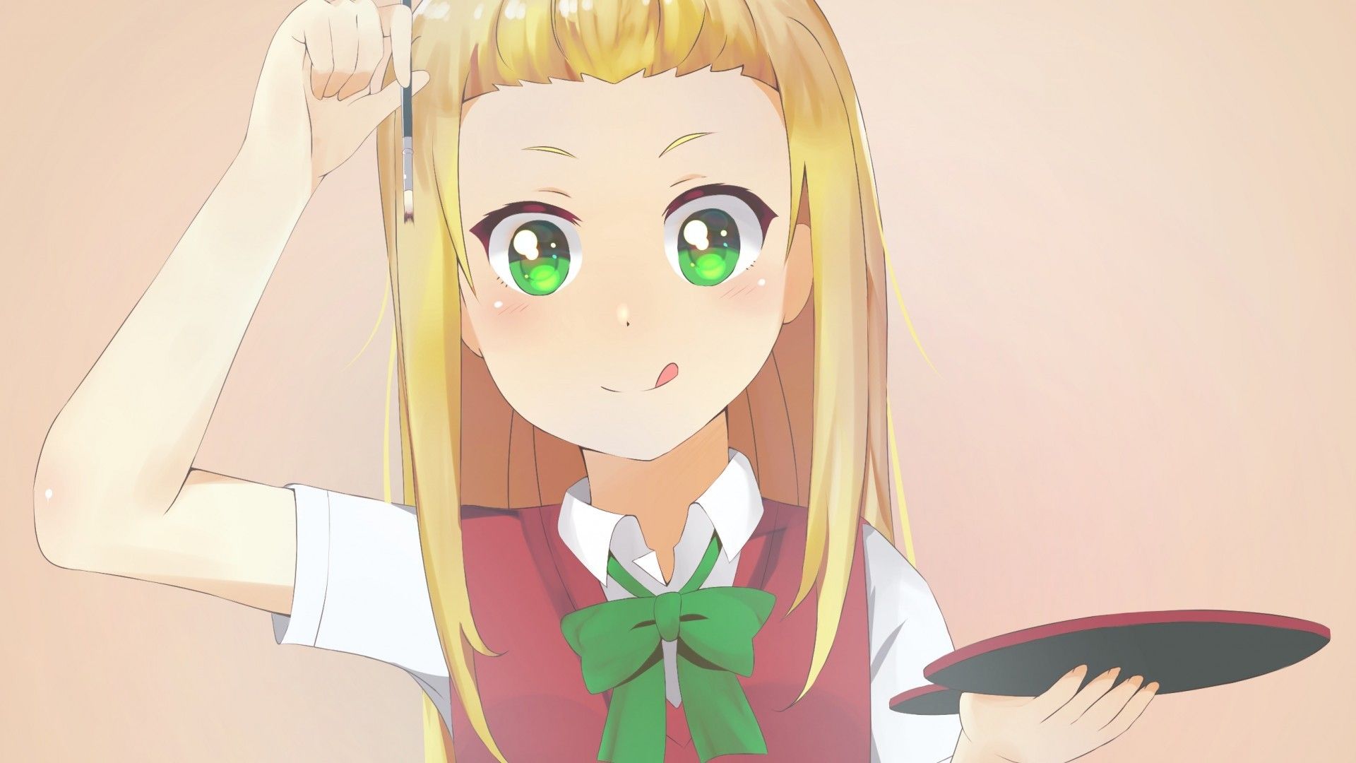 Download 1920x1080 Kono Bijutsubu Ni Wa Mondai Ga Aru!, Collette, Blonde, Brush, Painting Wallpaper for Widescreen